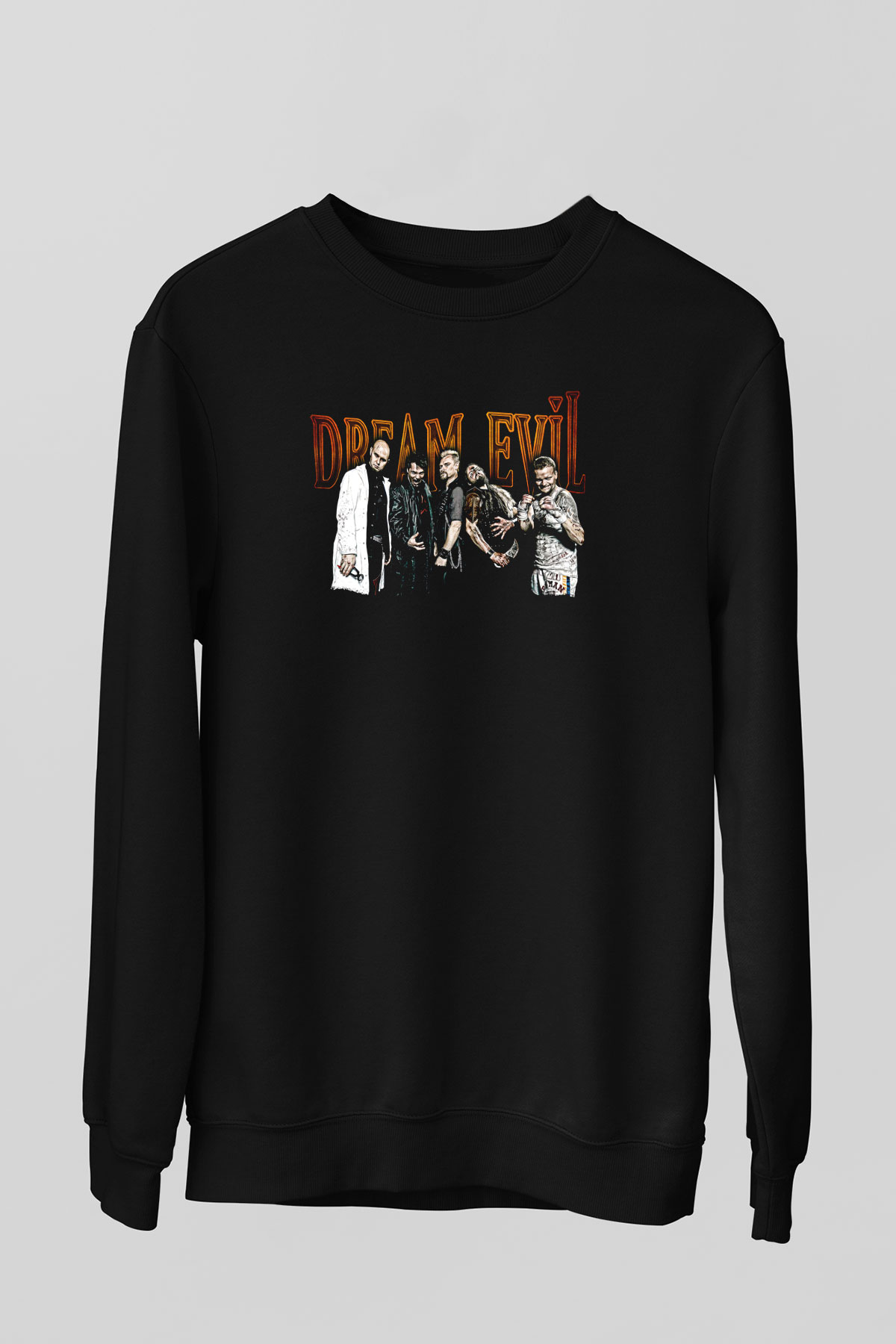 Dream Evil Baskılı Unisex Siyah Sweatshirt