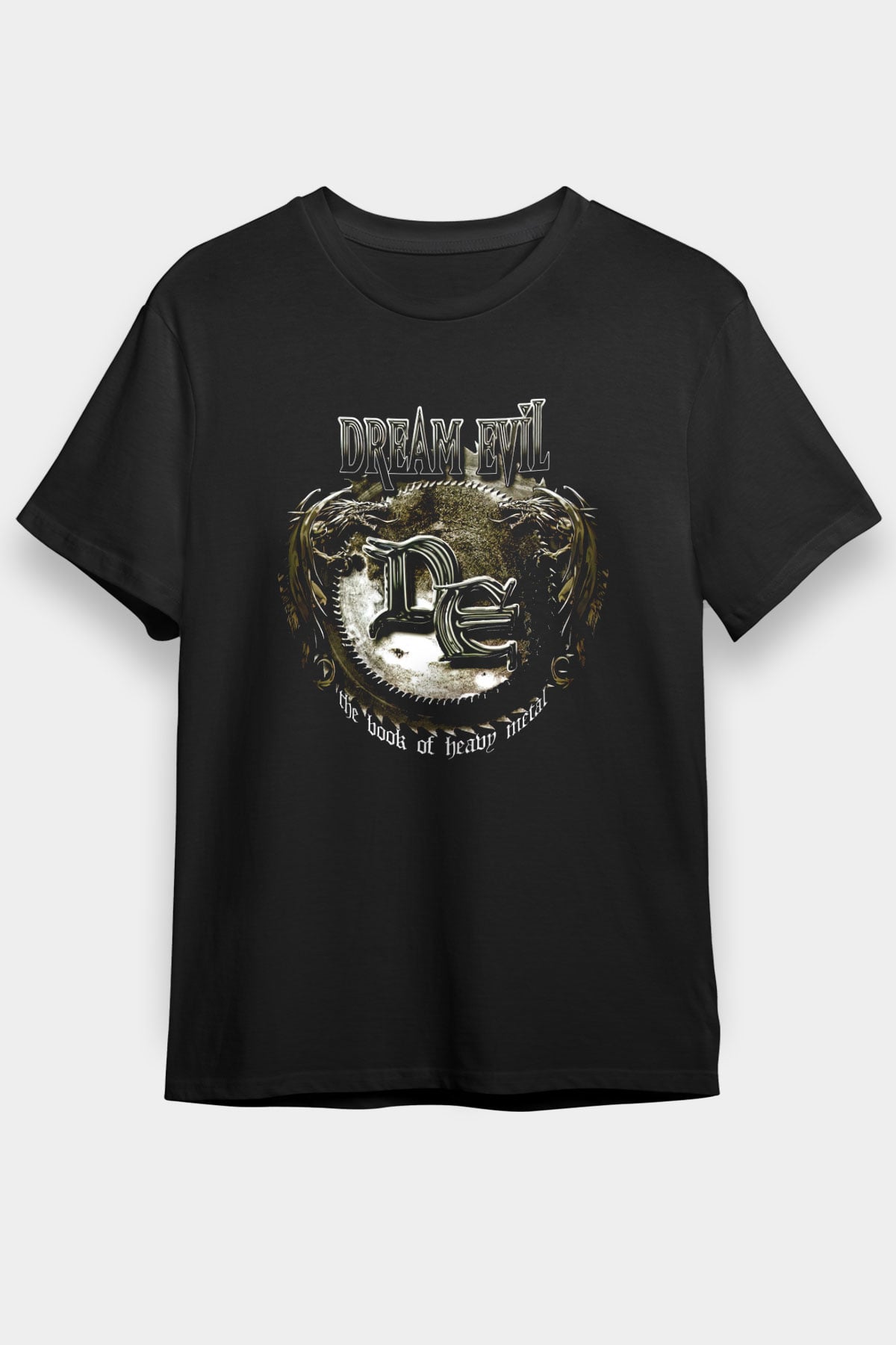 Dream Evil Baskılı Unisex Siyah Tişört - Tshirt