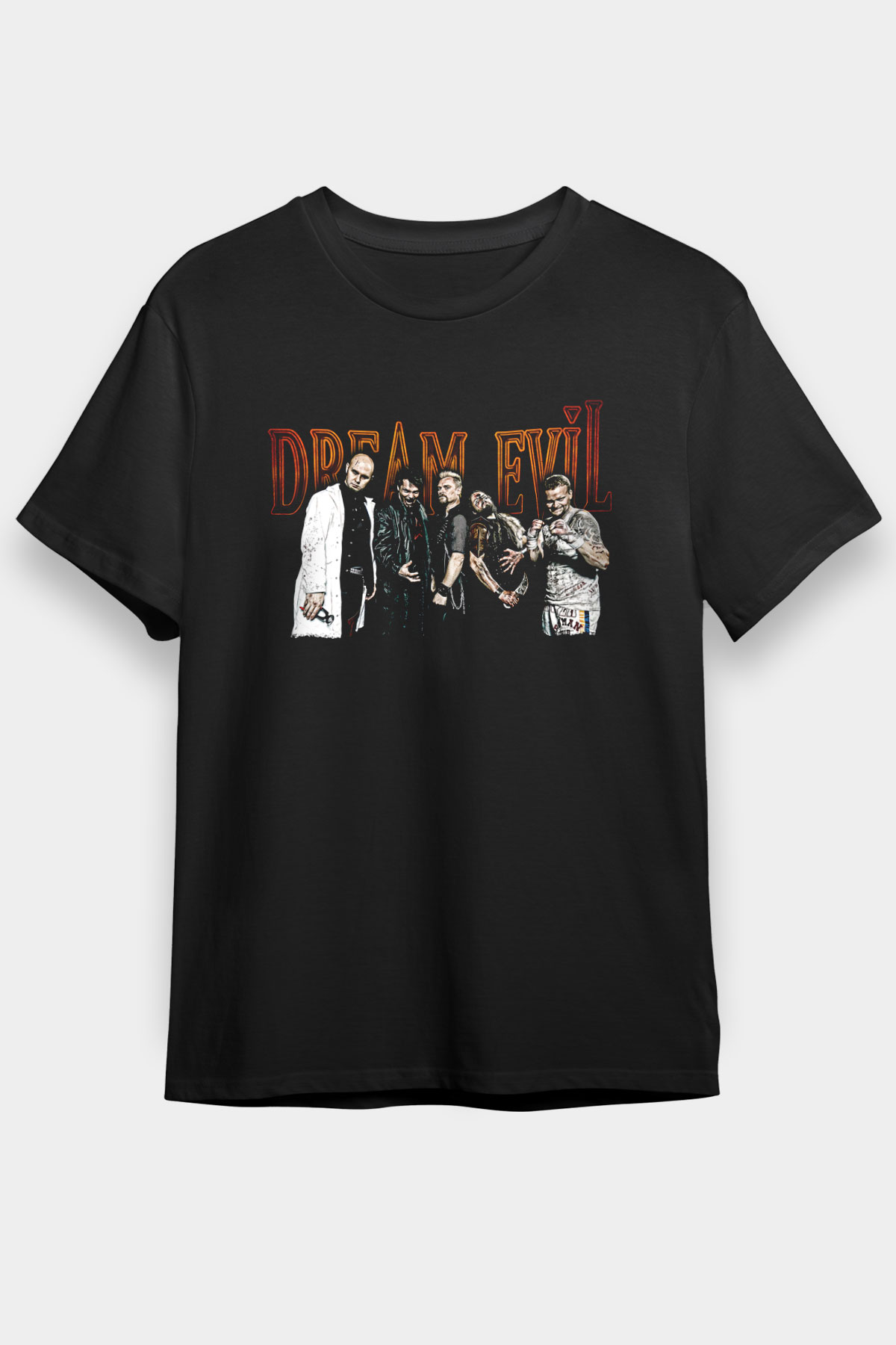 Dream Evil Baskılı Unisex Siyah Tişört - Tshirt