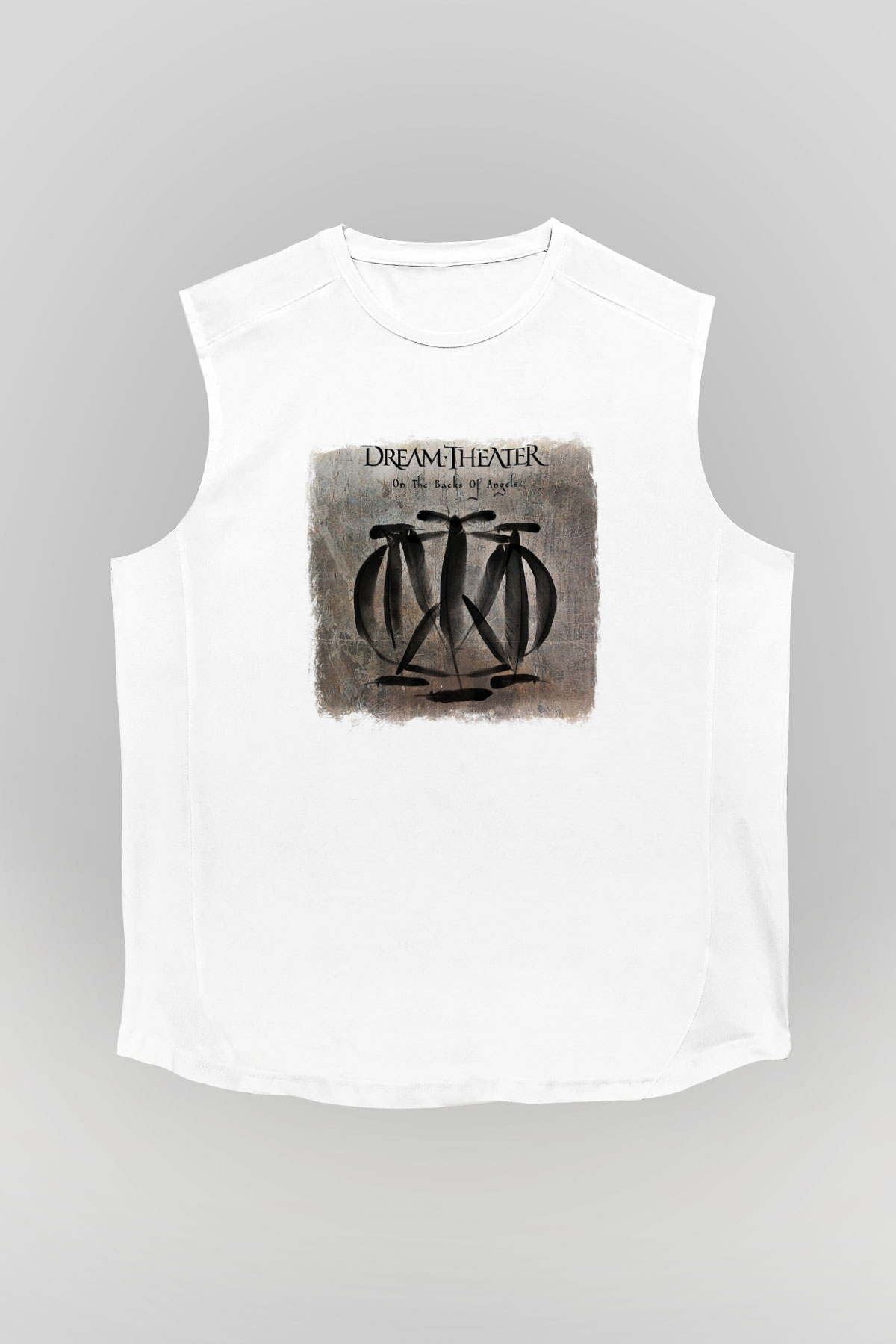 Dream Theater Baskılı Unisex Beyaz Kolsuz Tişört