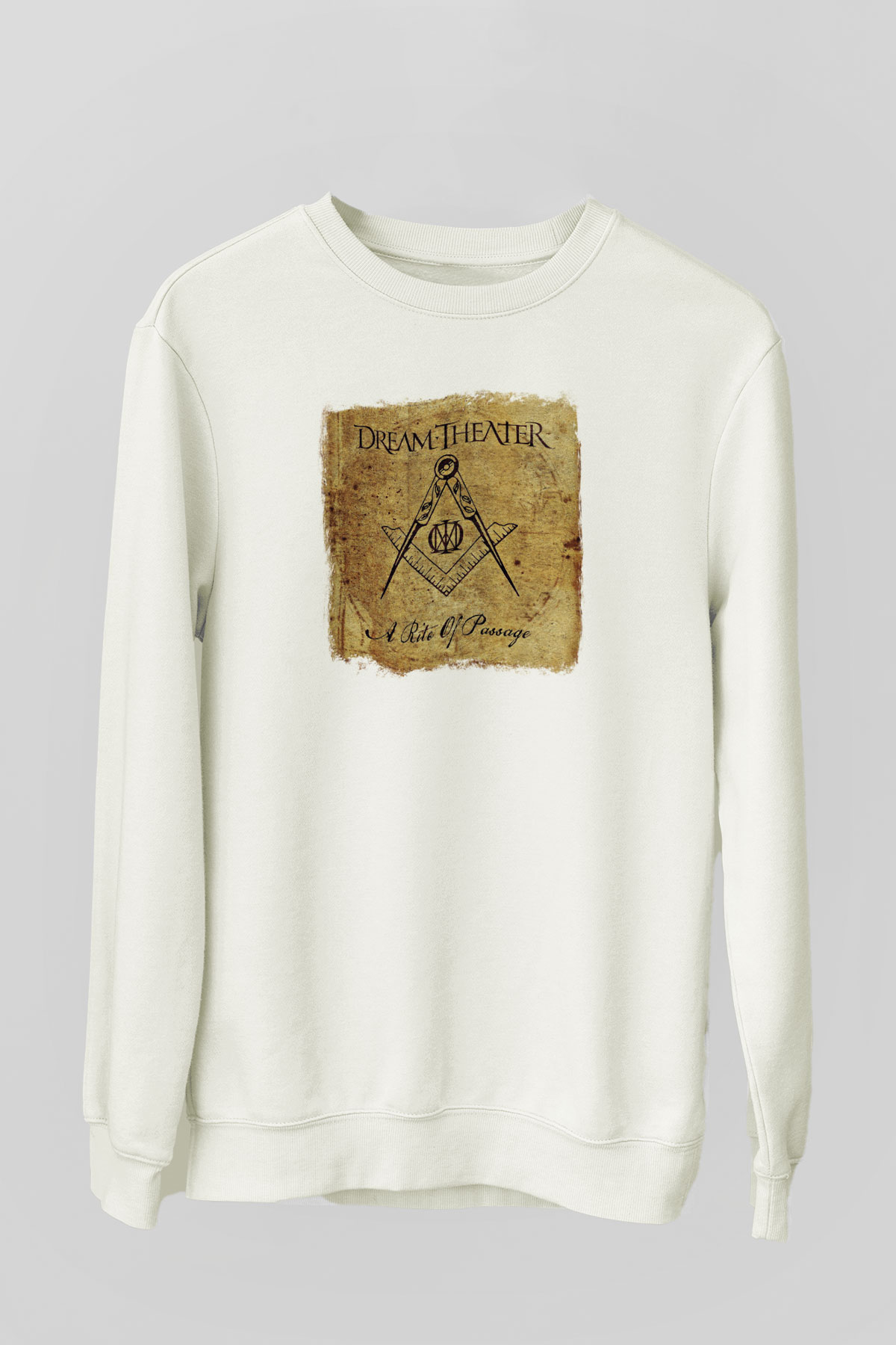 Dream Theater Baskılı Unisex Beyaz Sweatshirt