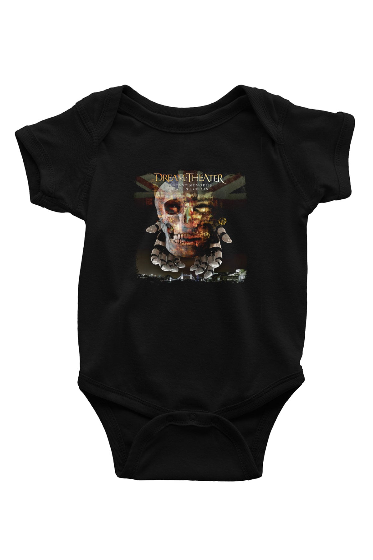 Dream Theater Baskılı Unisex Siyah Bebek Body - Zıbın