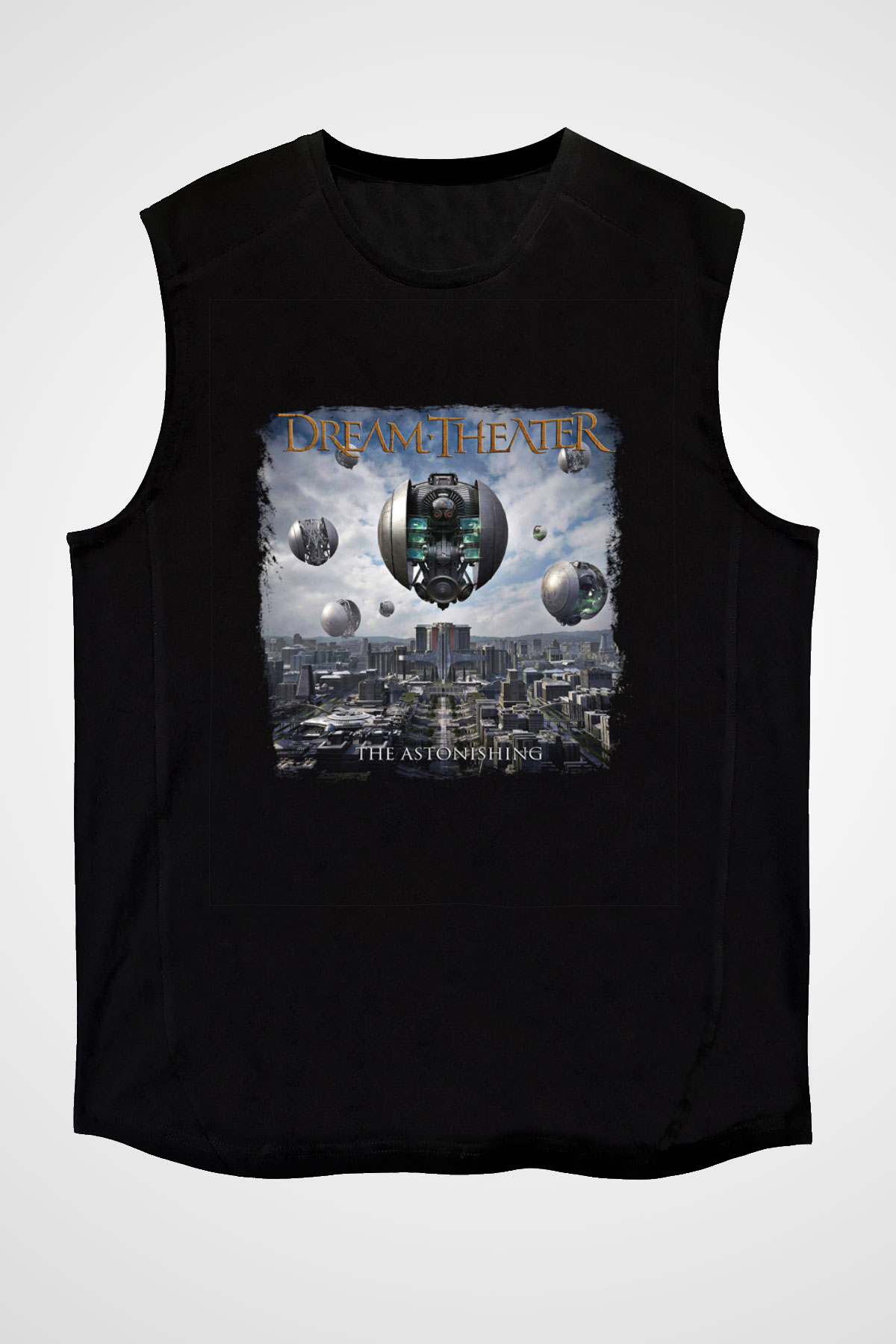 Dream Theater Baskılı Unisex Siyah Kolsuz Tişört