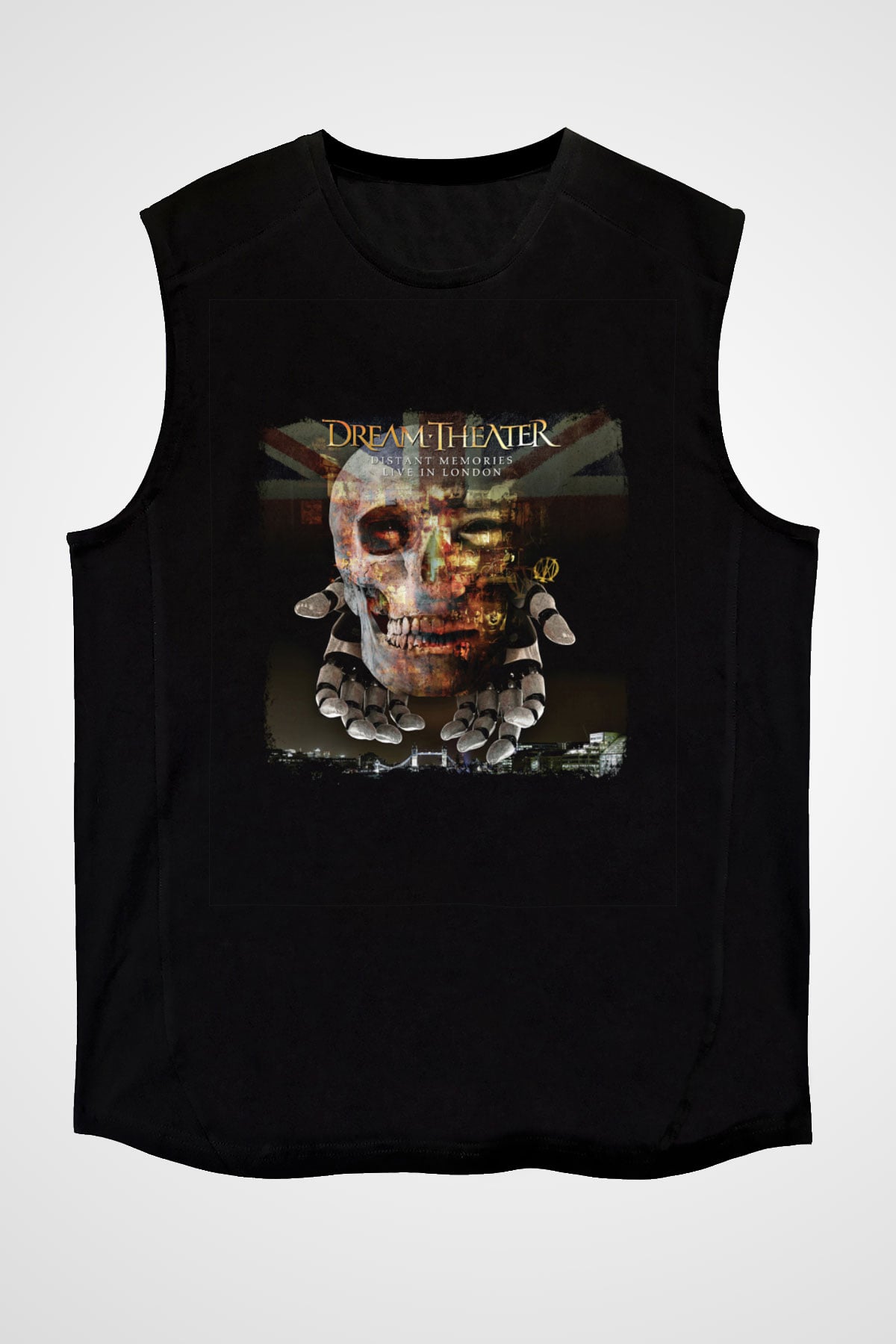 Dream Theater Baskılı Unisex Siyah Kolsuz Tişört