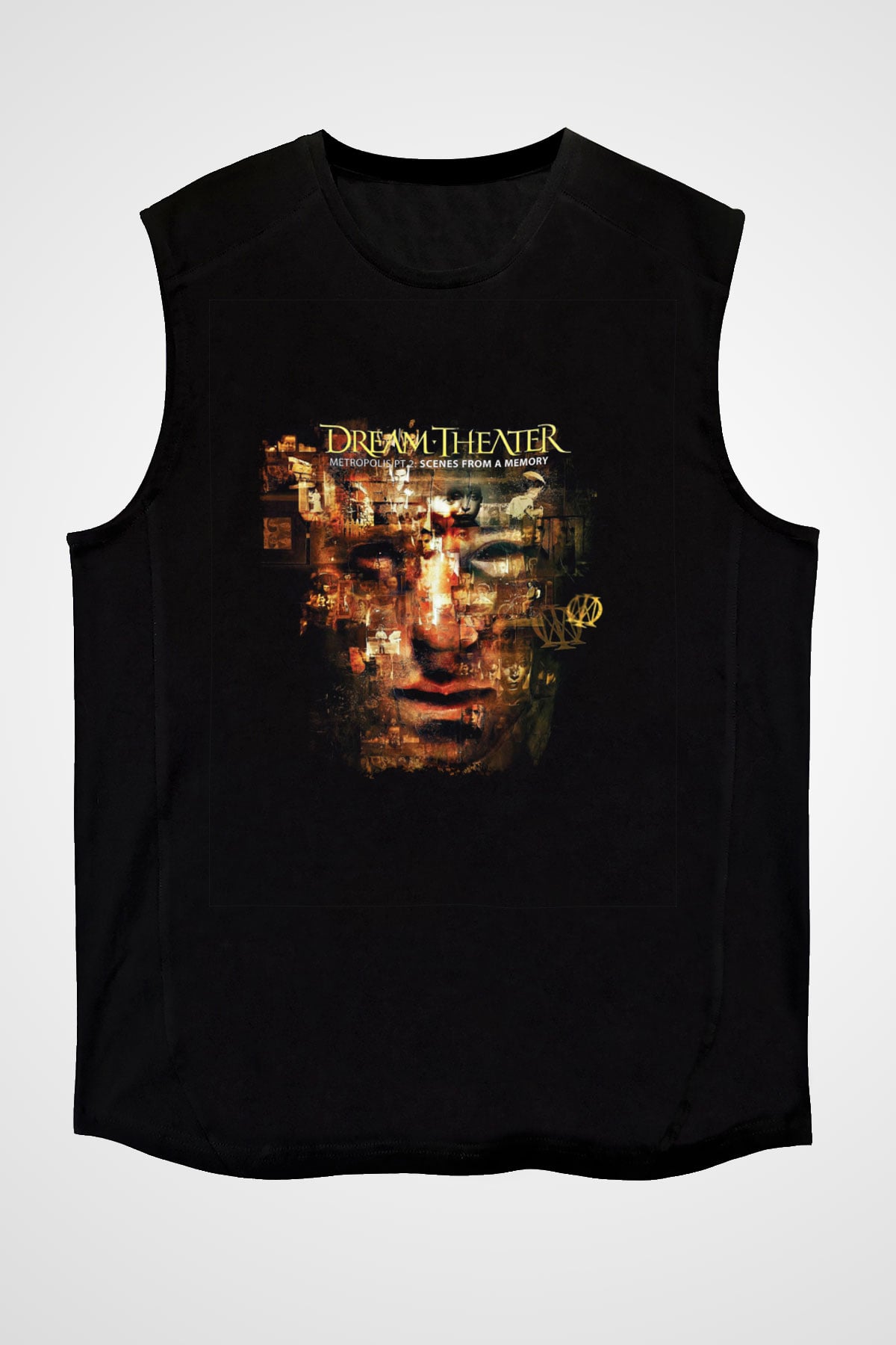 Dream Theater Baskılı Unisex Siyah Kolsuz Tişört
