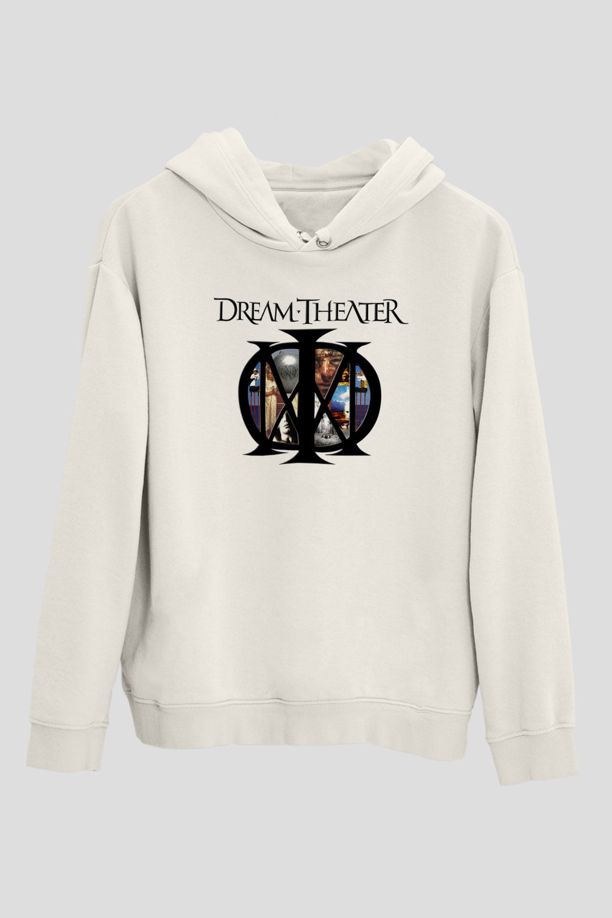 Dream Theater Beyaz Unisex Kapşonlu Sweatshirt