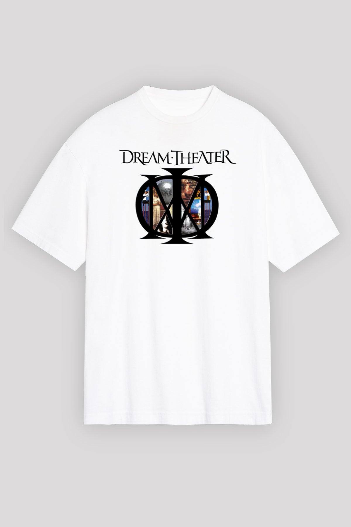 Dream Theater Beyaz Unisex Oversize Tişört T-Shirt