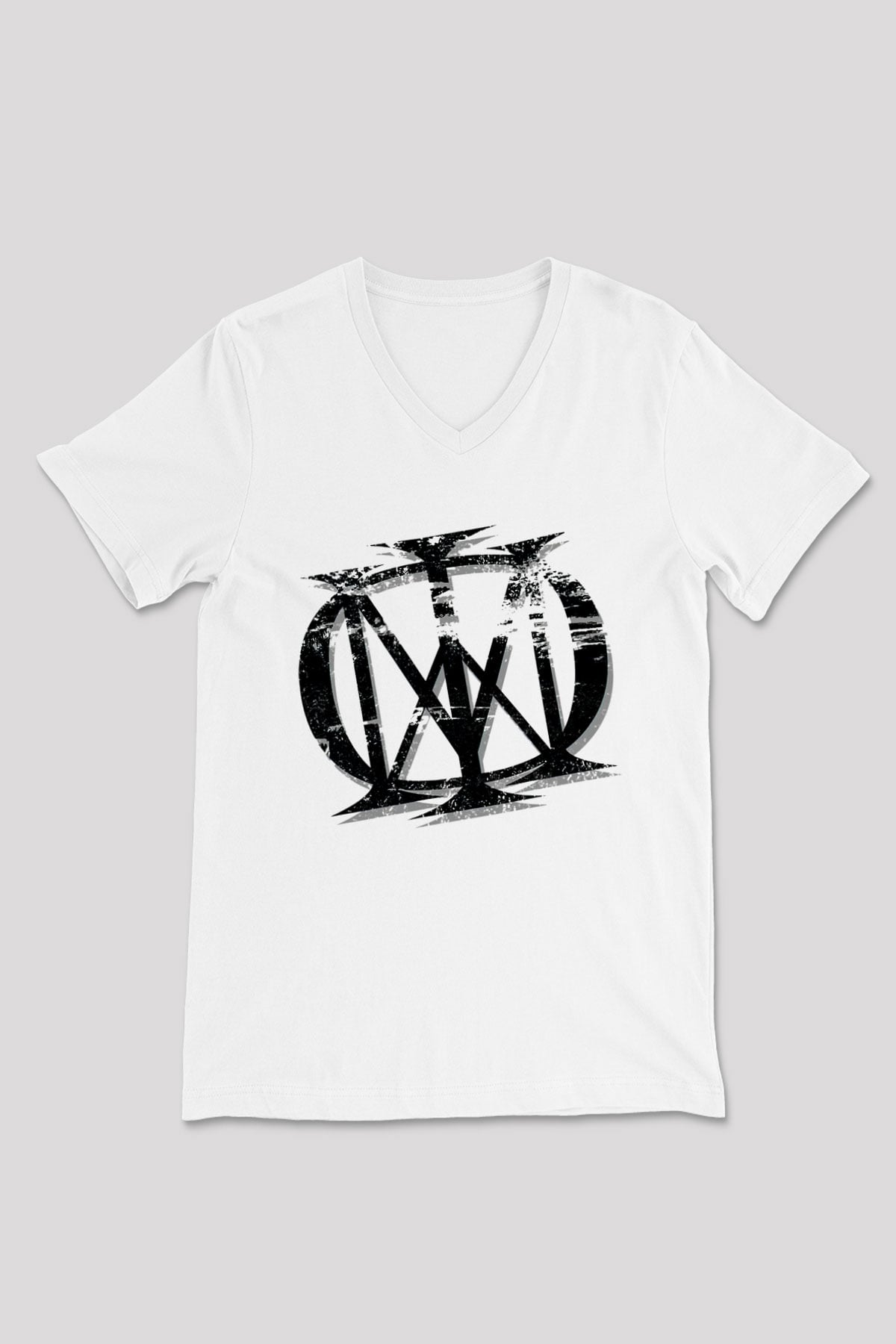 Dream Theater Beyaz Unisex V Yaka Tişört T-Shirt