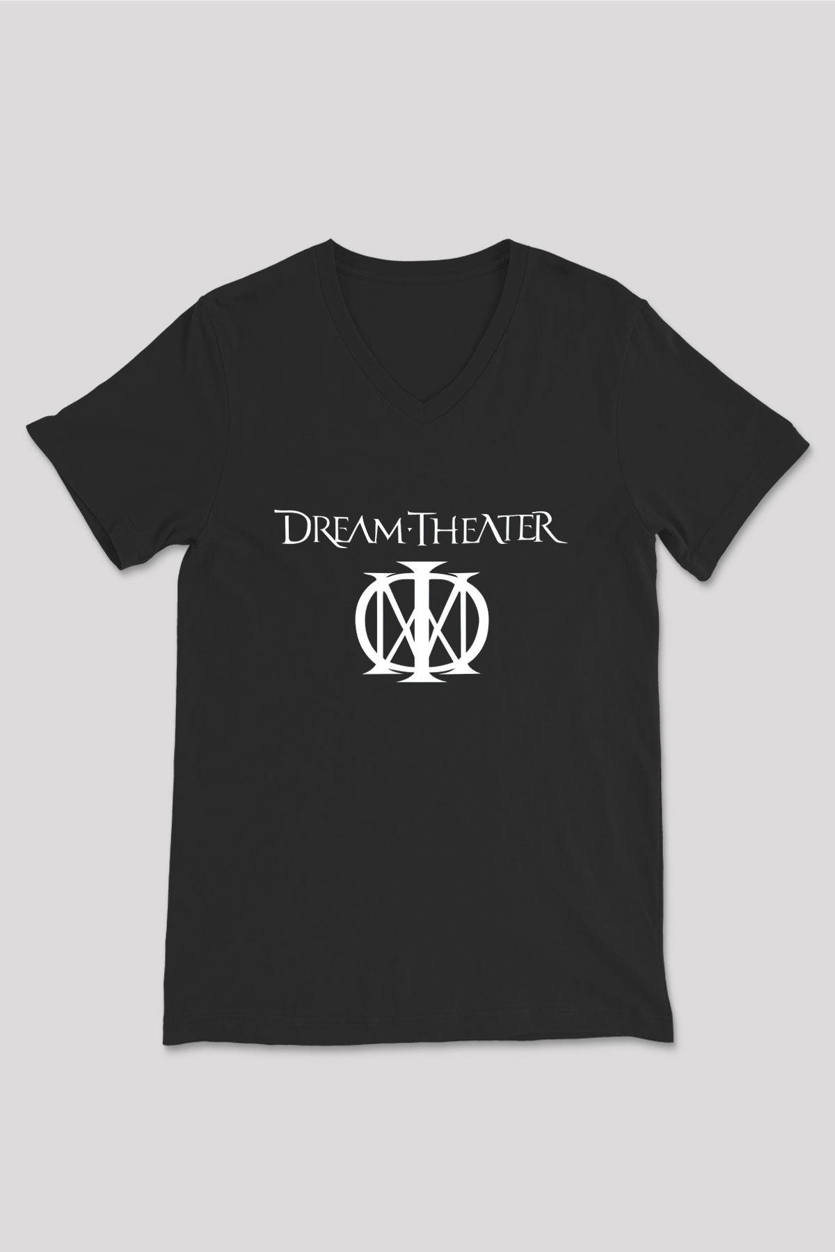Dream Theater Siyah Unisex V Yaka Tişört T-Shirt
