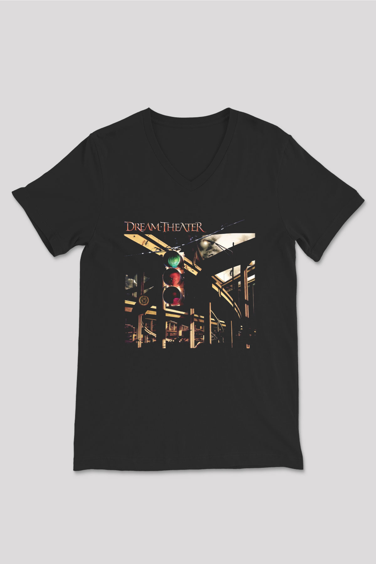 Dream Theater Siyah Unisex V Yaka Tişört T-Shirt