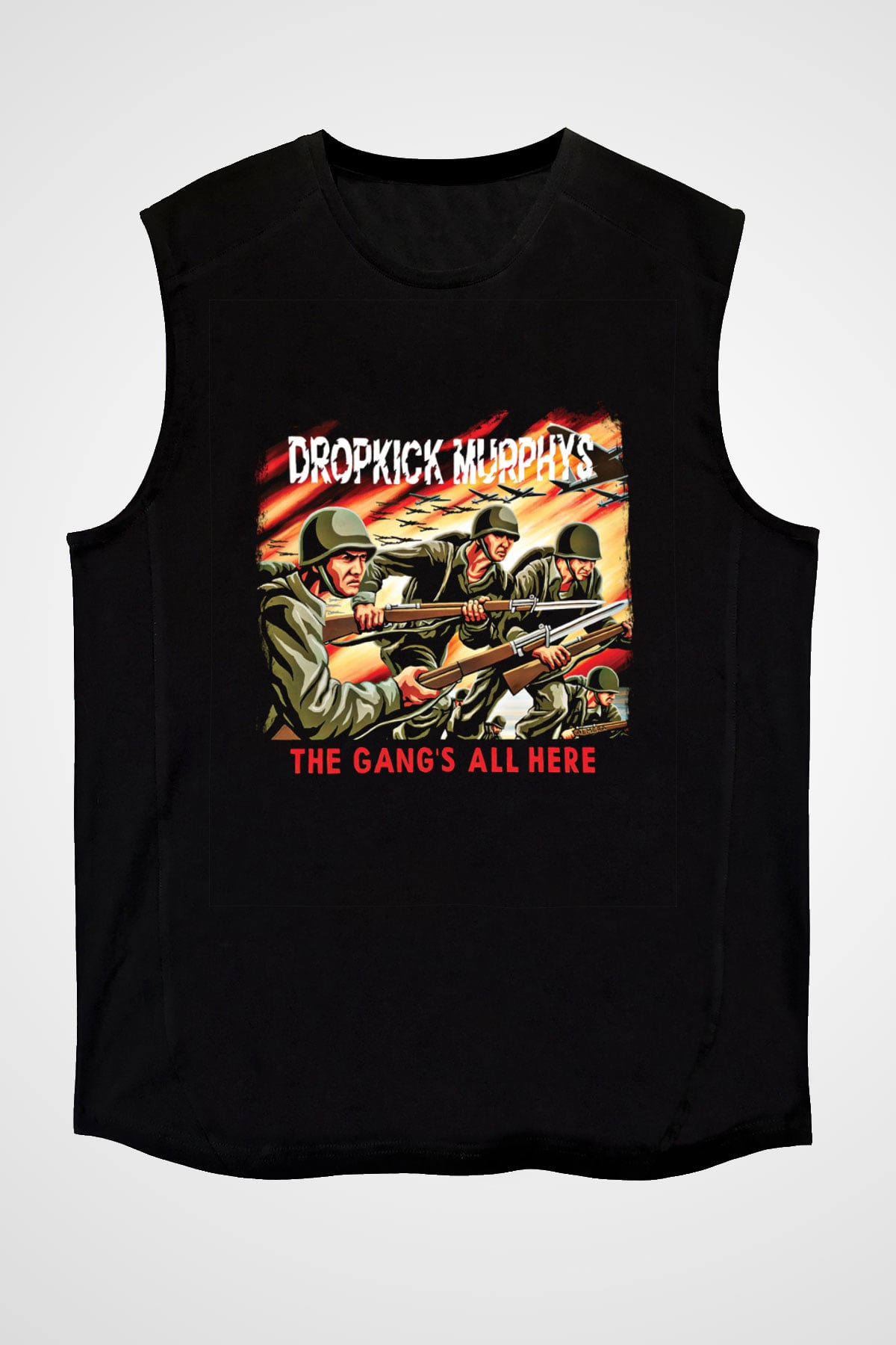 Dropkick Murphys Baskılı Unisex Siyah Kolsuz Tişört