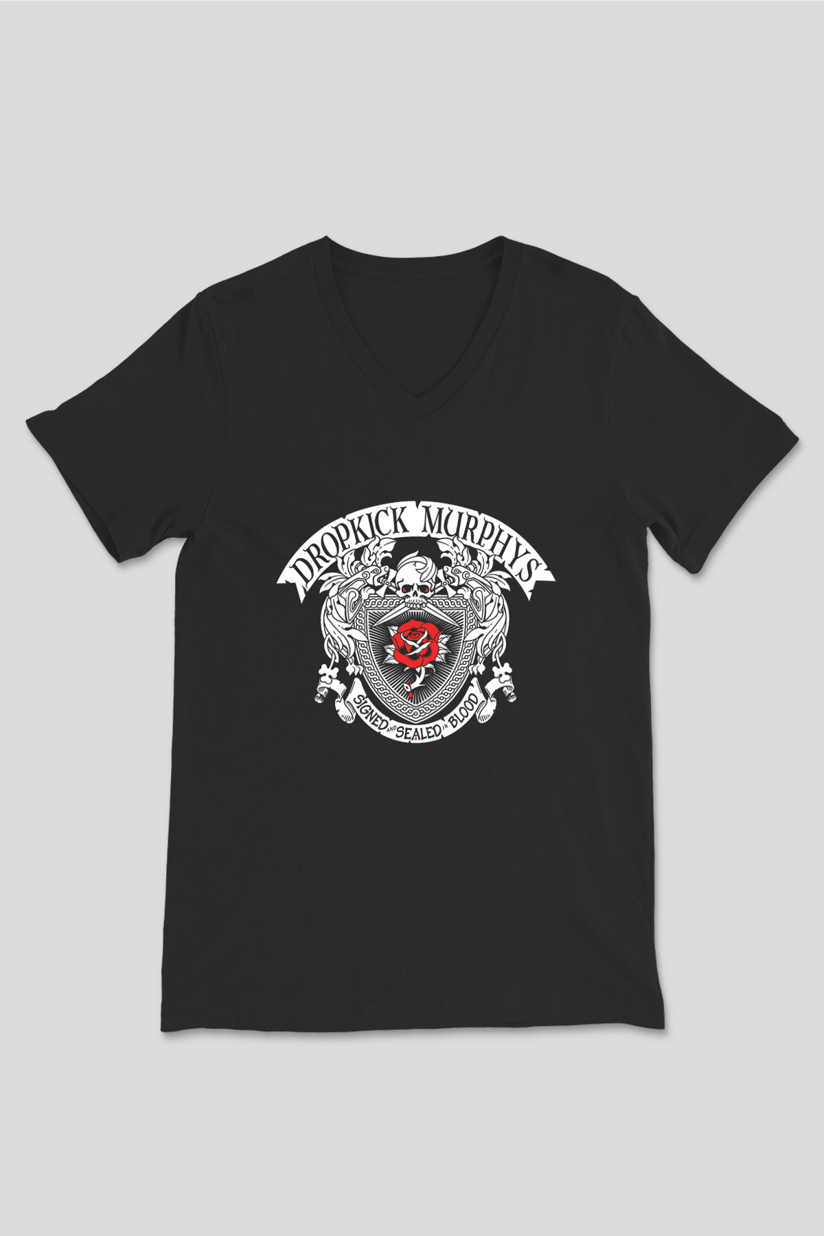 Dropkick Murphys Baskılı Unisex Siyah V Yaka Tişört