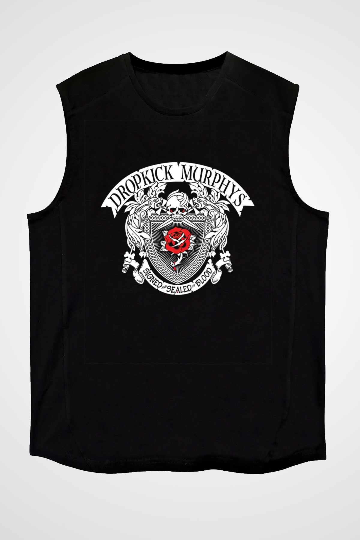 Dropkick Murphys Baskılı Unisex Siyah Kolsuz Tişört