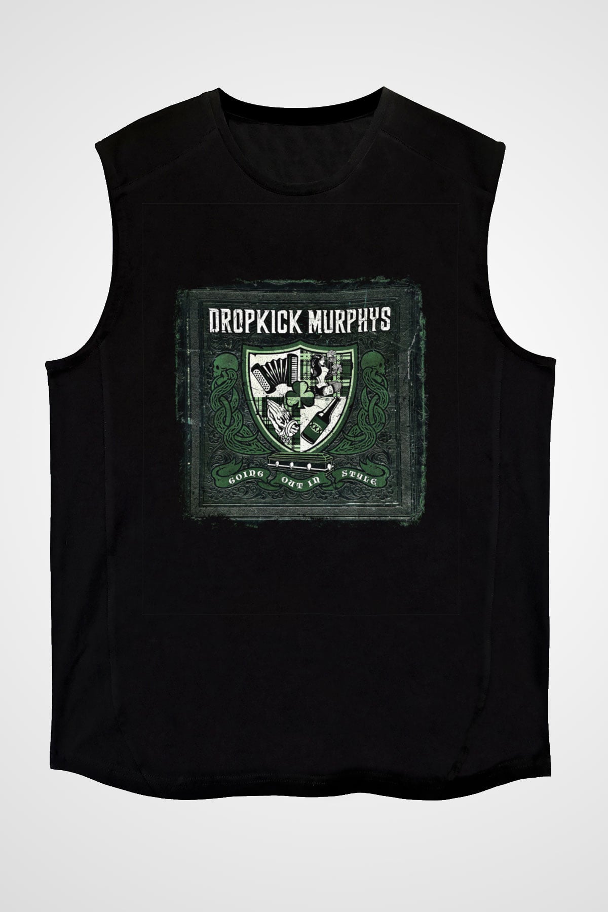 Dropkick Murphys Baskılı Unisex Siyah Kolsuz Tişört