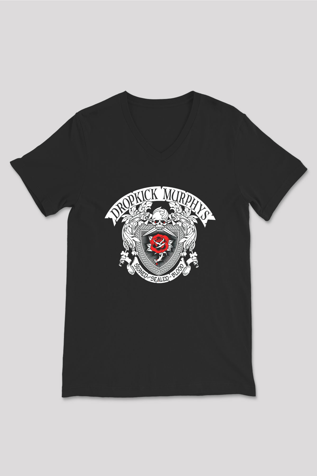 Dropkick Murphys Siyah Unisex V Yaka Tişört T-Shirt