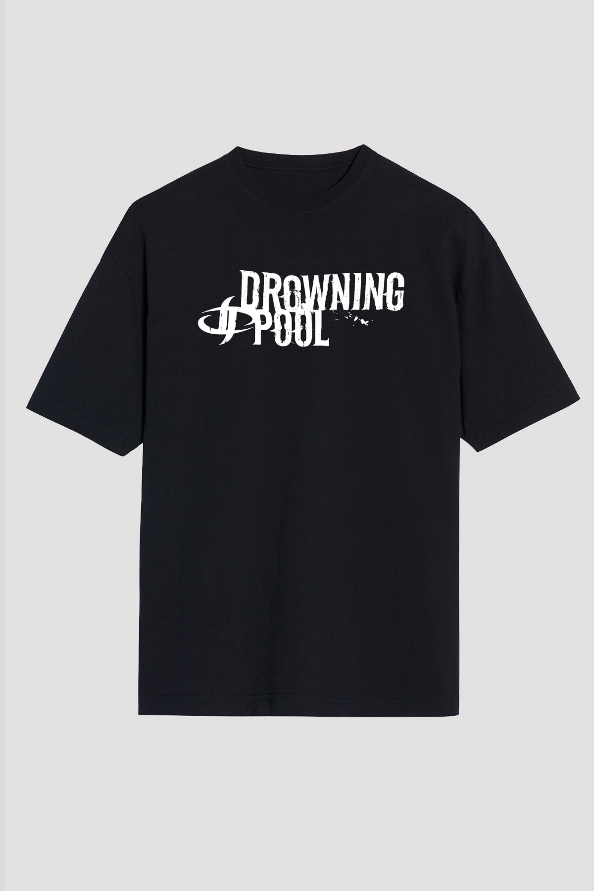 Drowning Pool Baskılı Unisex Siyah Oversize Tişört - Tshirt