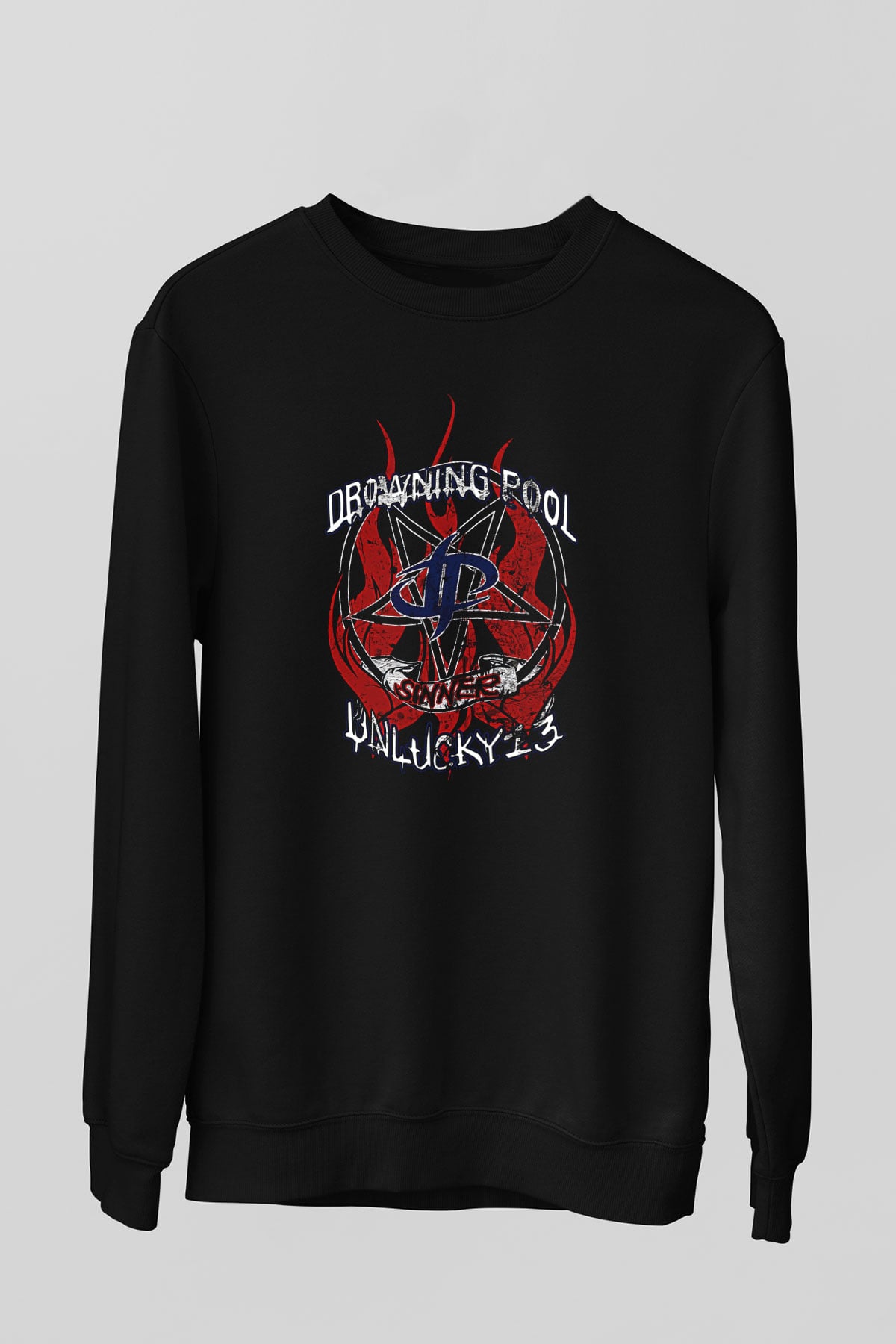 Drowning Pool Baskılı Unisex Siyah Sweatshirt