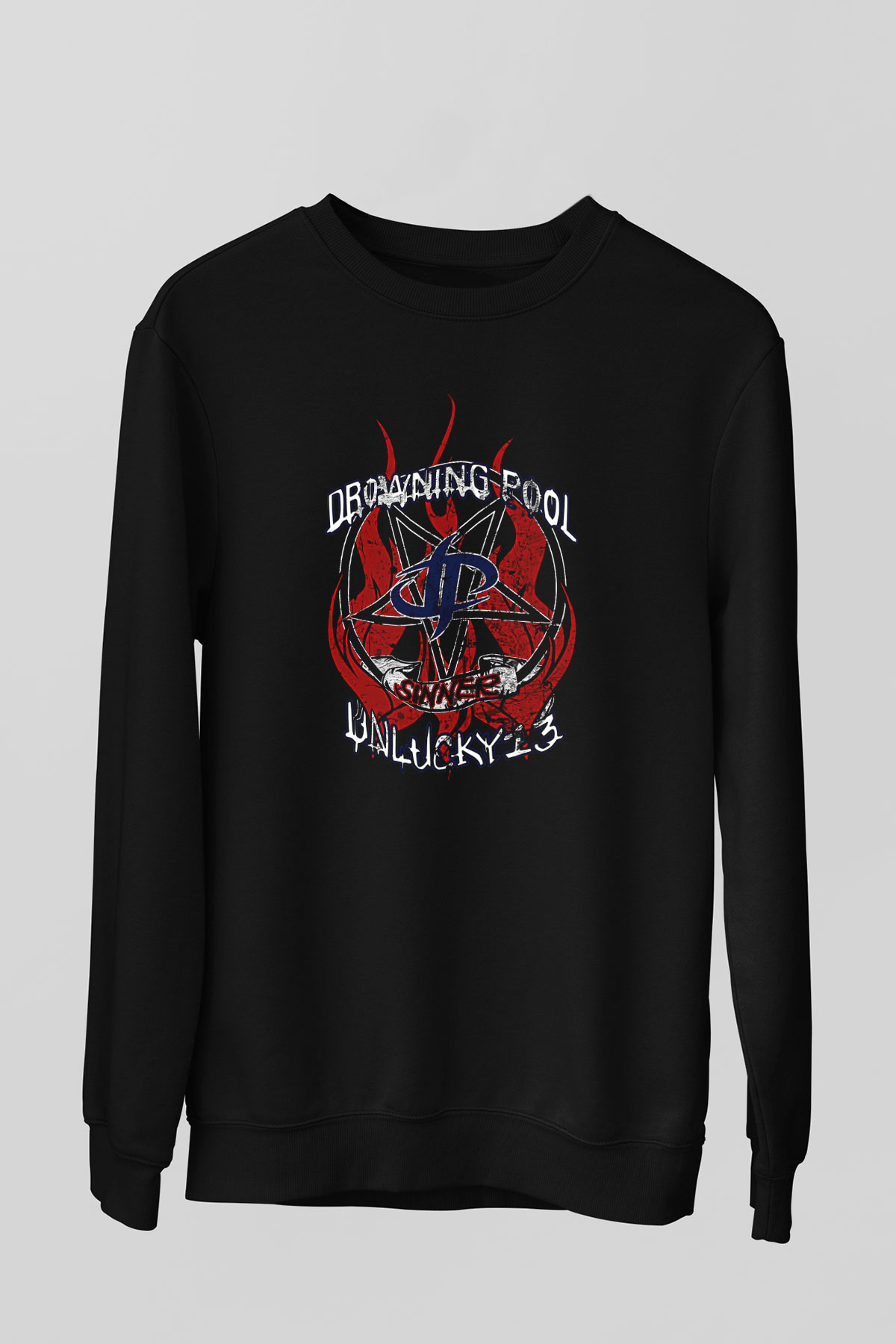 Drowning Pool Baskılı Unisex Siyah Sweatshirt
