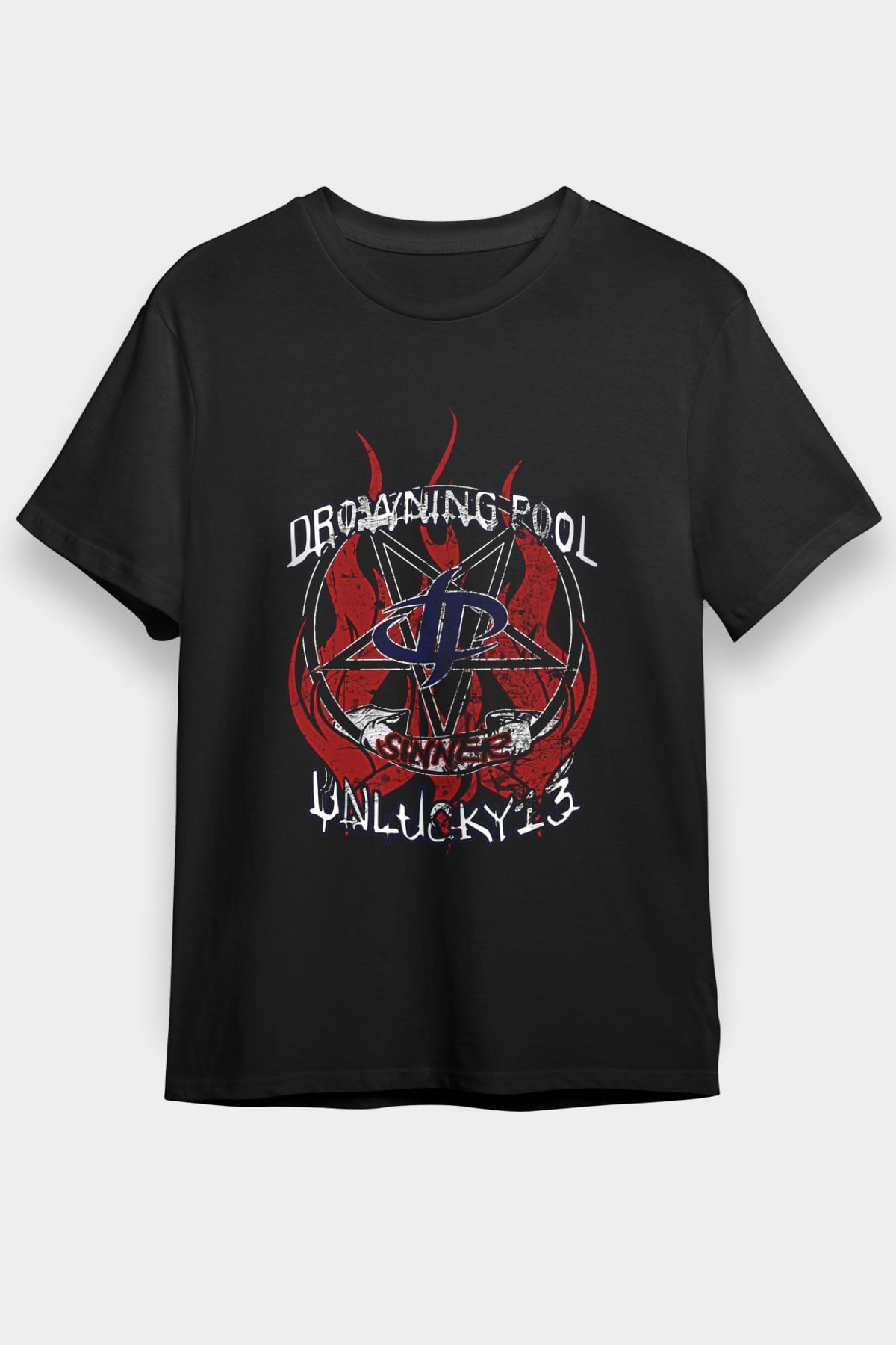 Drowning Pool Baskılı Unisex Siyah Tişört - Tshirt