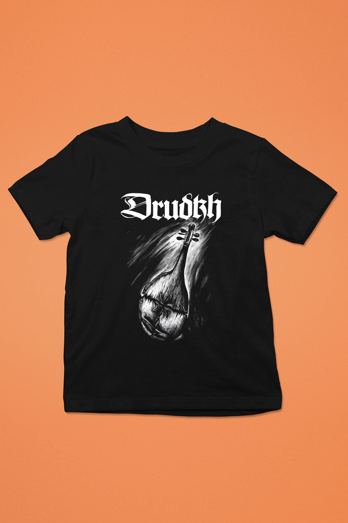 Drudkh Baskılı Siyah Unisex Çocuk Tişört