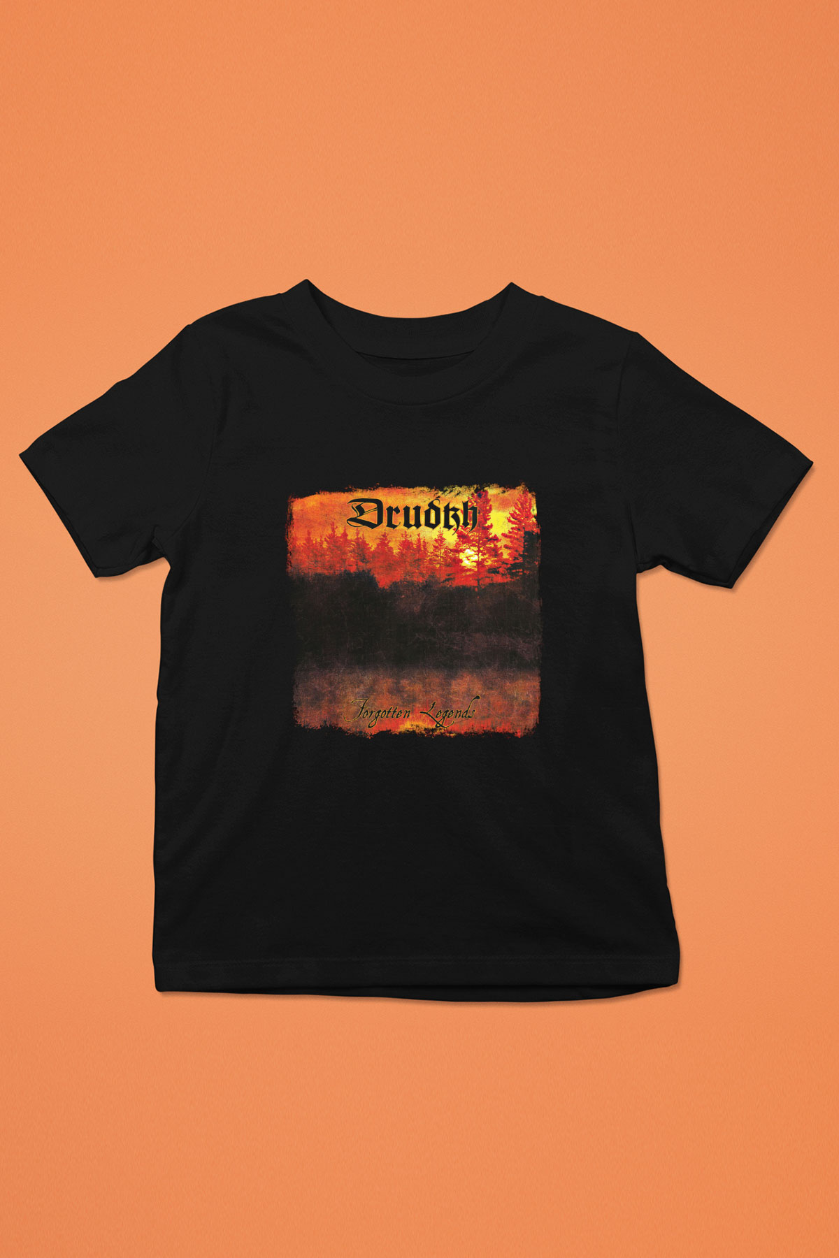 Drudkh Baskılı Unisex Siyah Çocuk Tişört
