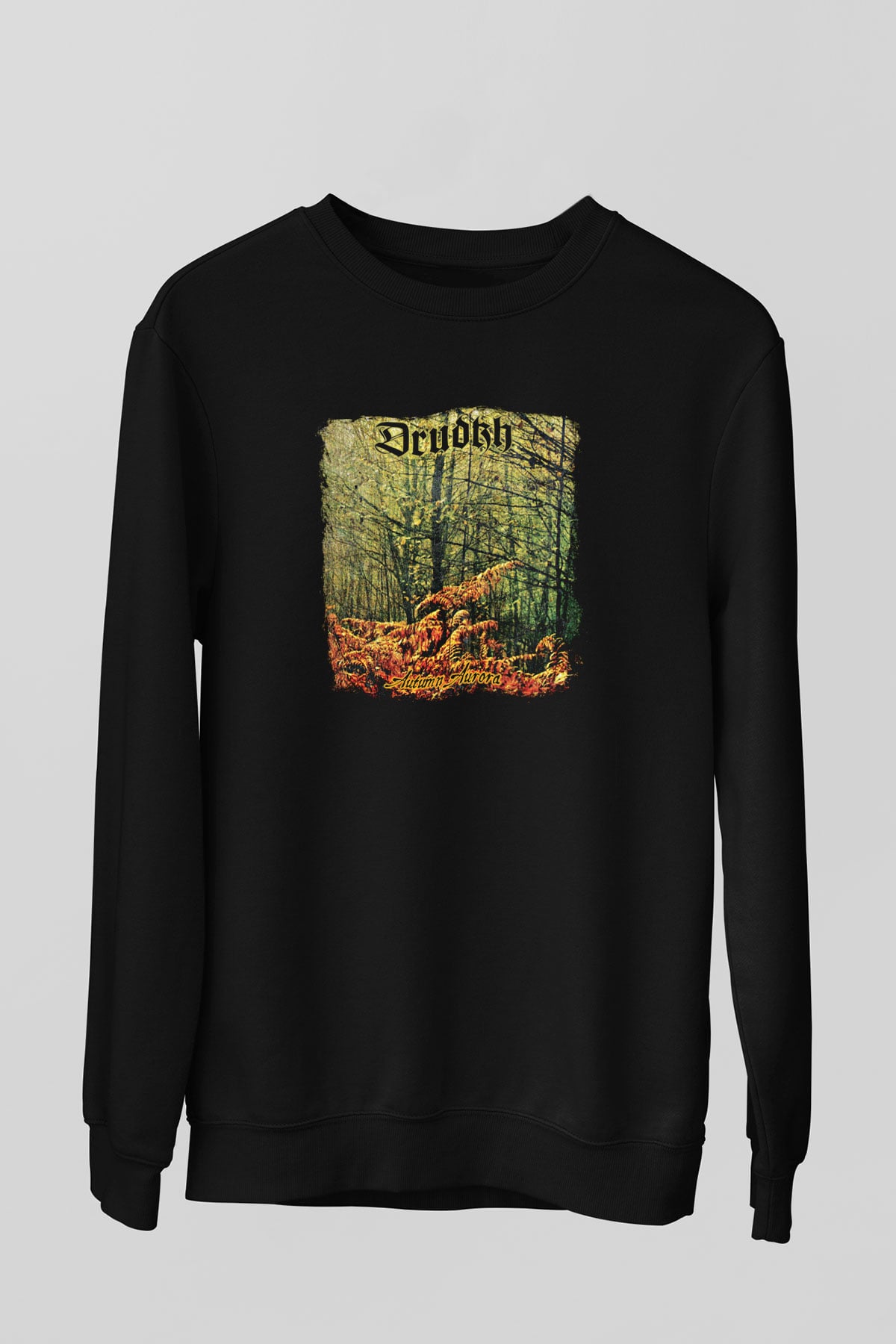 Drudkh Baskılı Unisex Siyah Sweatshirt