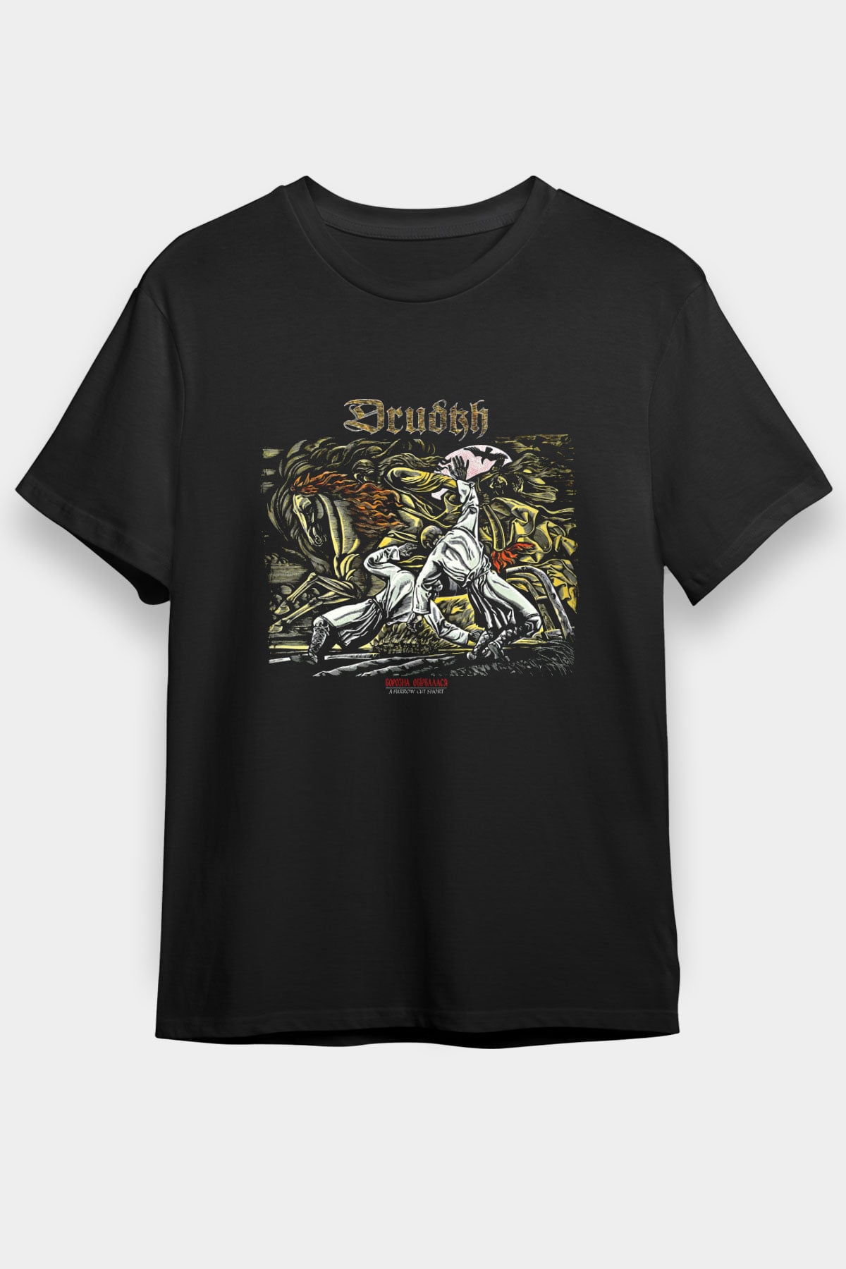 Drudkh Baskılı Unisex Siyah Tişört