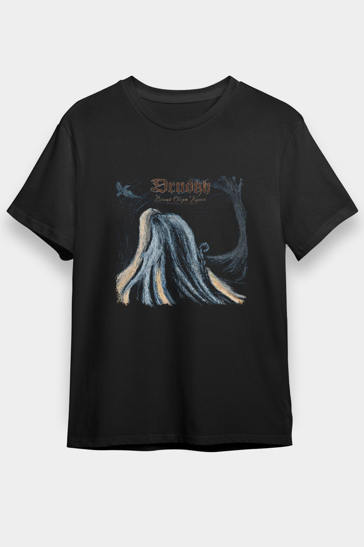 Drudkh Baskılı Unisex Siyah Tişört