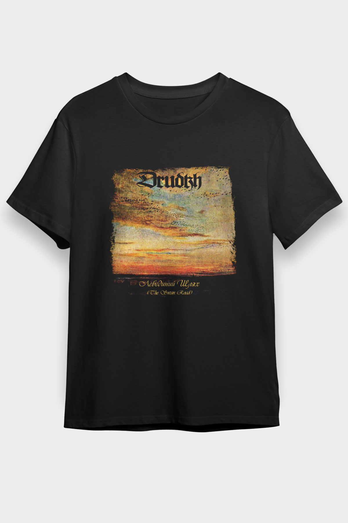 Drudkh Baskılı Unisex Siyah Tişört