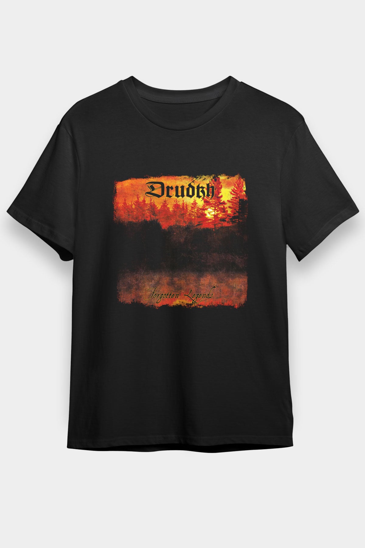 Drudkh Baskılı Unisex Siyah Tişört