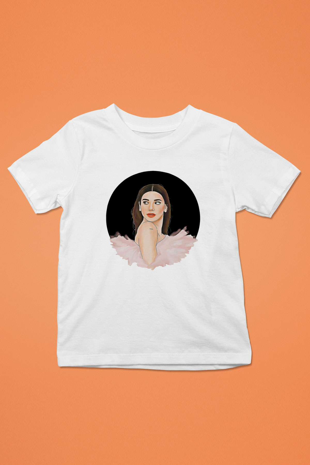 Dua Lipa Baskılı Beyaz Unisex Beyaz Çocuk Tişört - Tshirt
