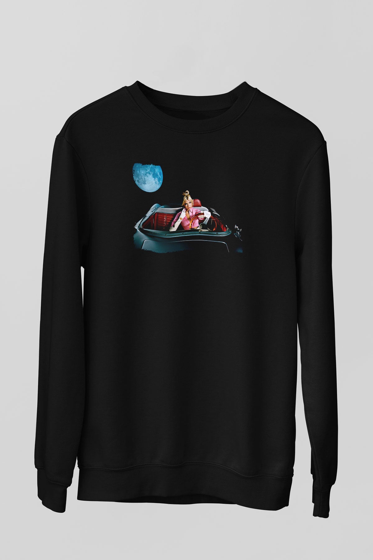 Dua Lipa Baskılı Unisex Siyah Sweatshirt