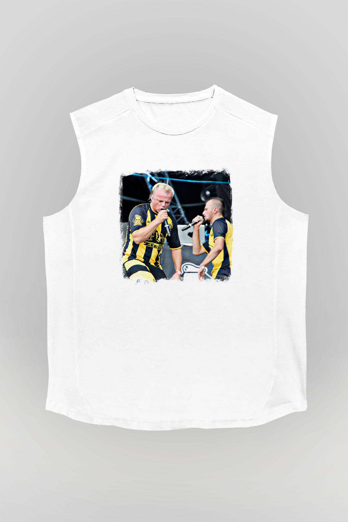 Dubioza Kolektiv Baskılı Unisex Beyaz Kolsuz Tişört