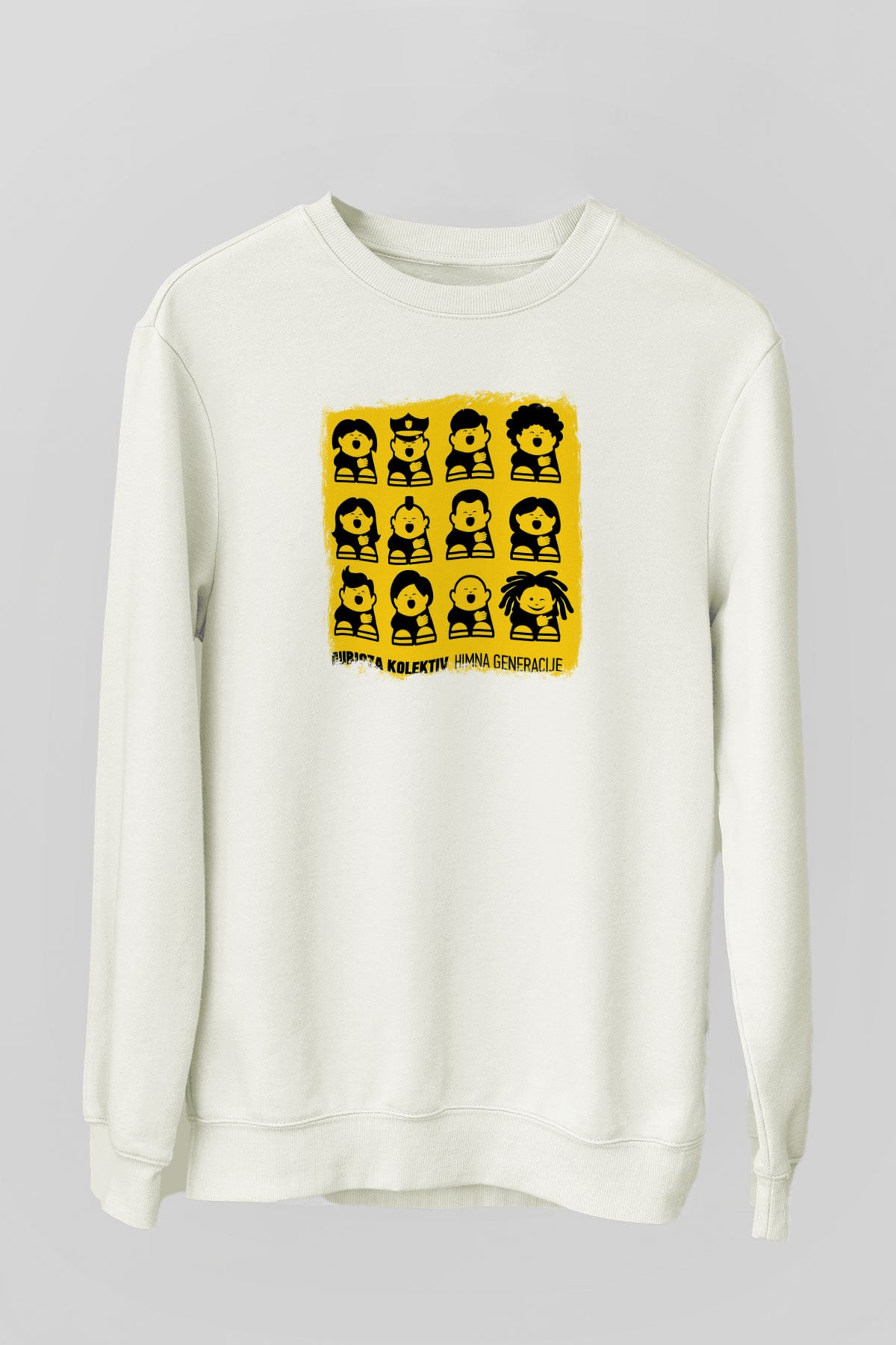 Dubioza Kolektiv Baskılı Unisex Beyaz Sweatshirt