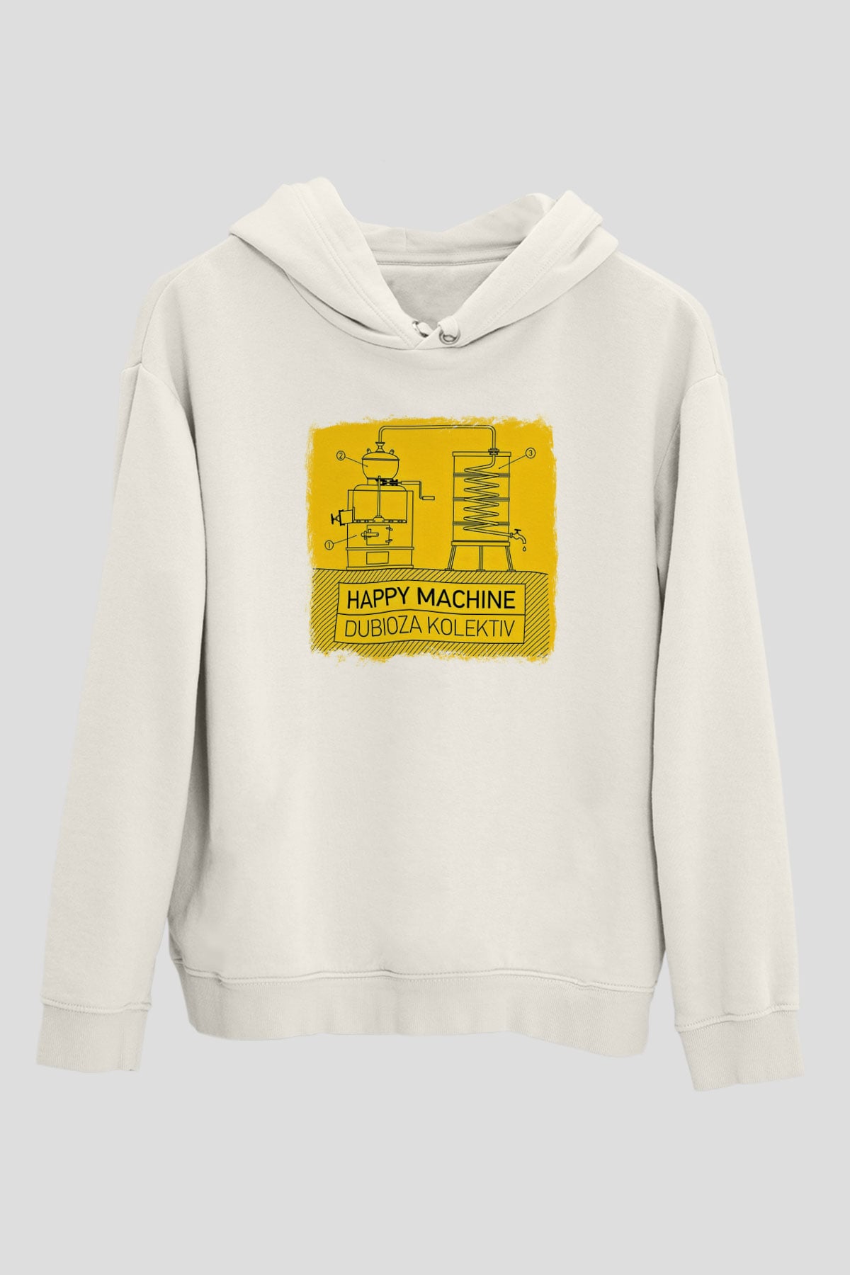 Dubioza Kolektiv Baskılı Unisex Beyaz Hoodie