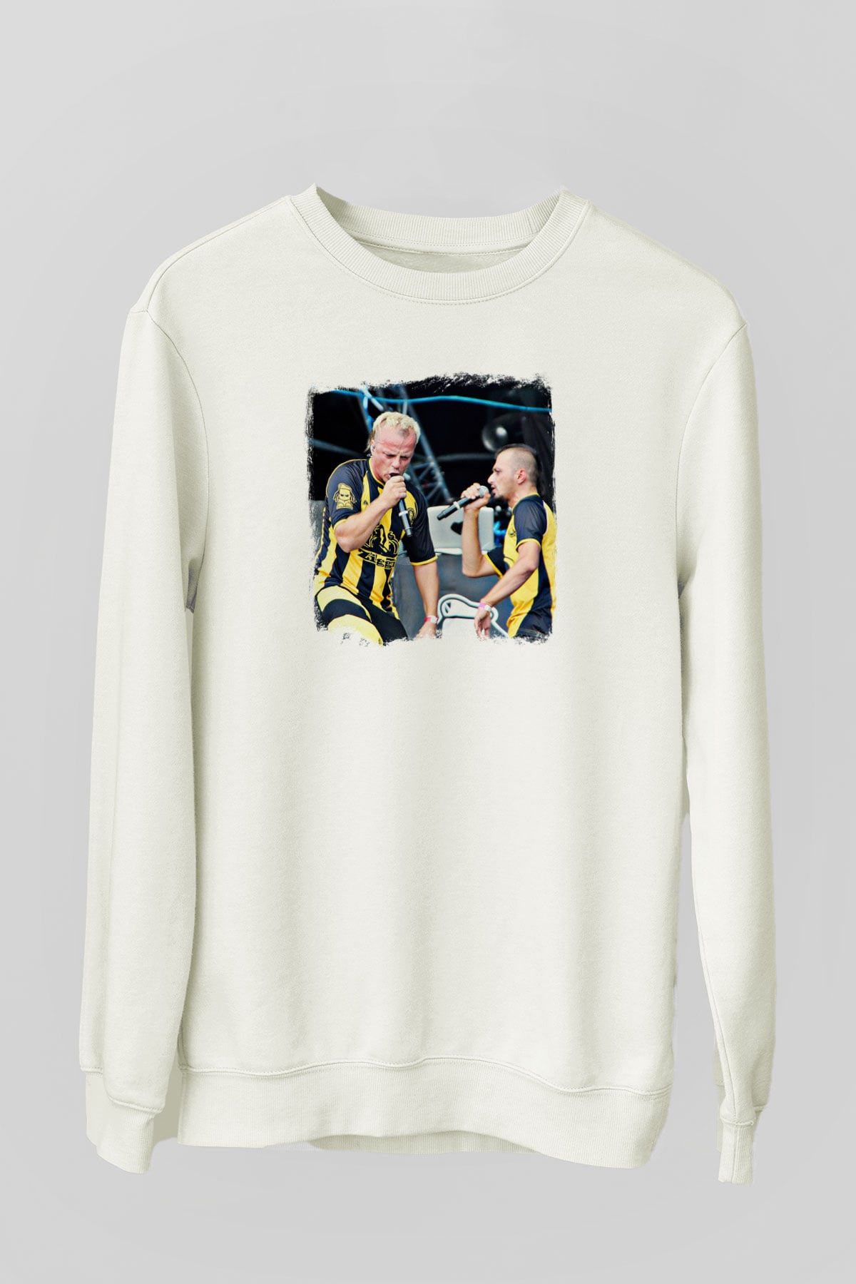 Dubioza Kolektiv Baskılı Unisex Beyaz Sweatshirt
