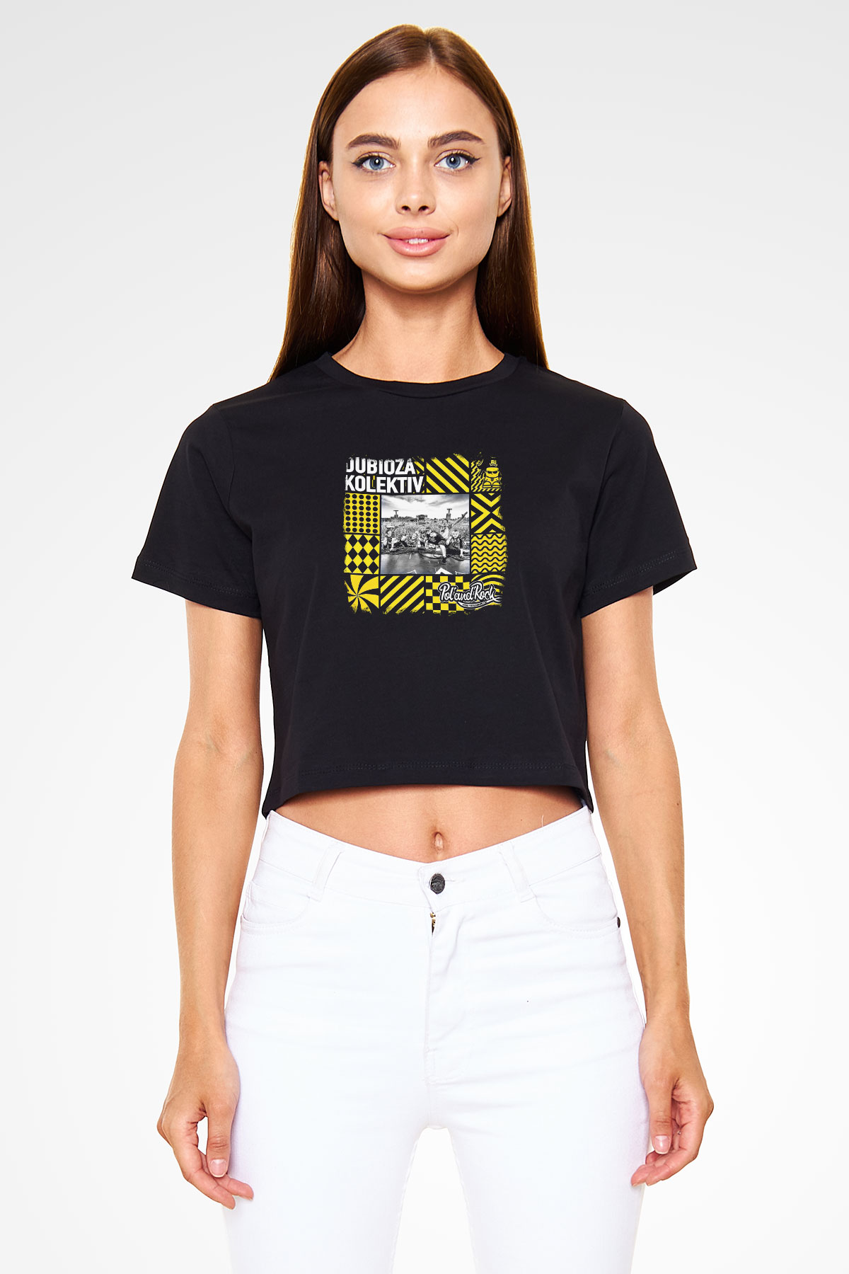 Dubioza Kolektiv Baskılı Unisex Siyah Crop Top Tişört