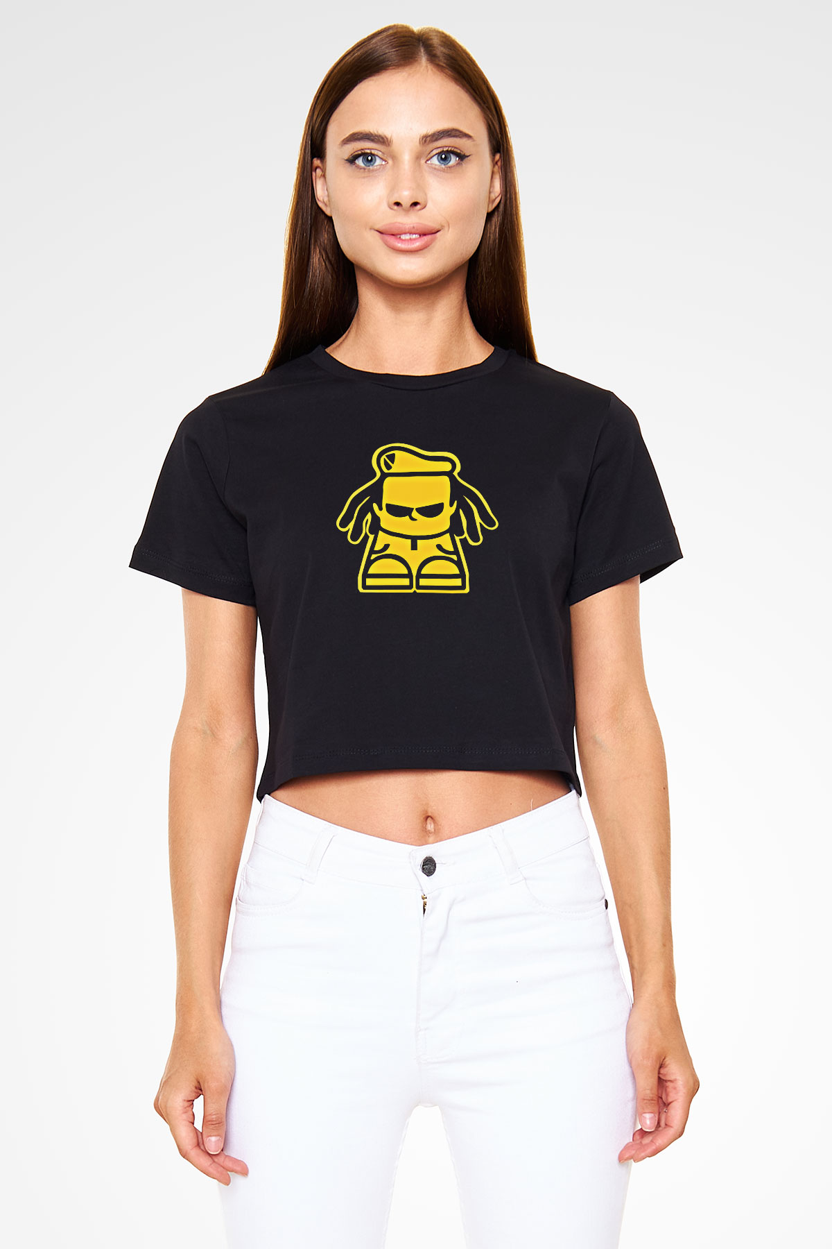 Dubioza Kolektiv Baskılı Unisex Siyah Crop Top Tişört