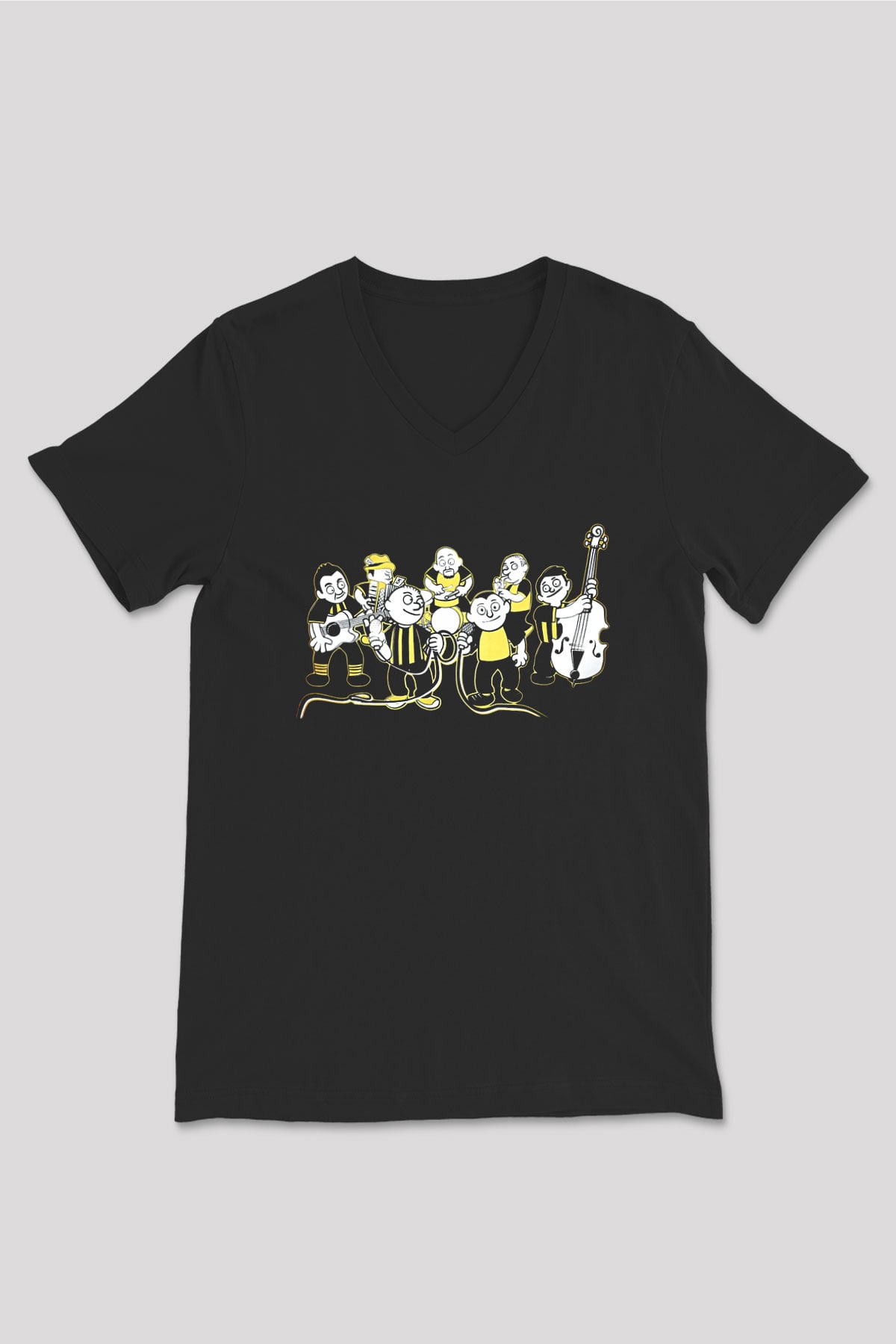 Dubioza kolektiv Siyah Unisex V Yaka Tişört T-Shirt