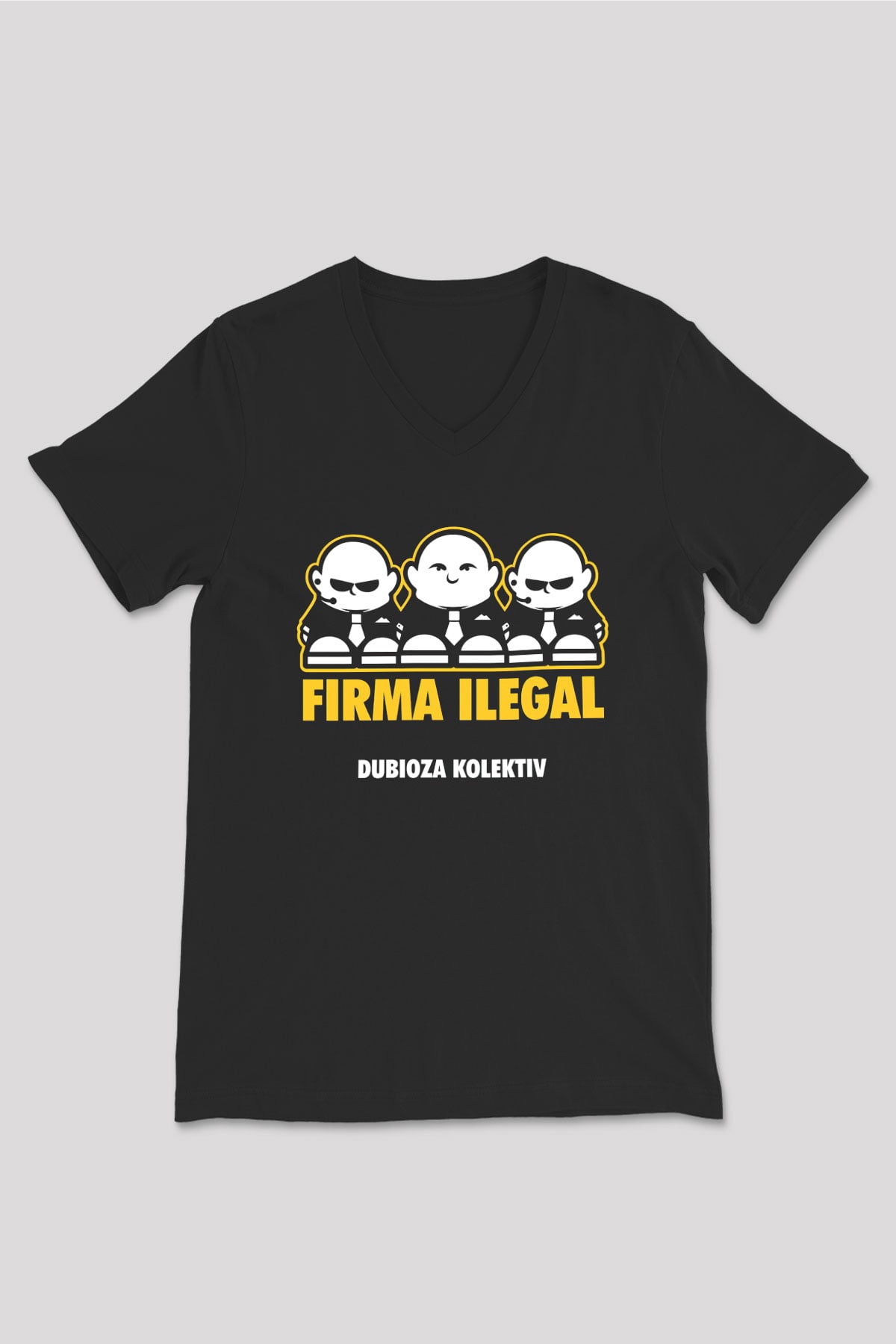 Dubioza kolektiv Siyah Unisex V Yaka Tişört T-Shirt