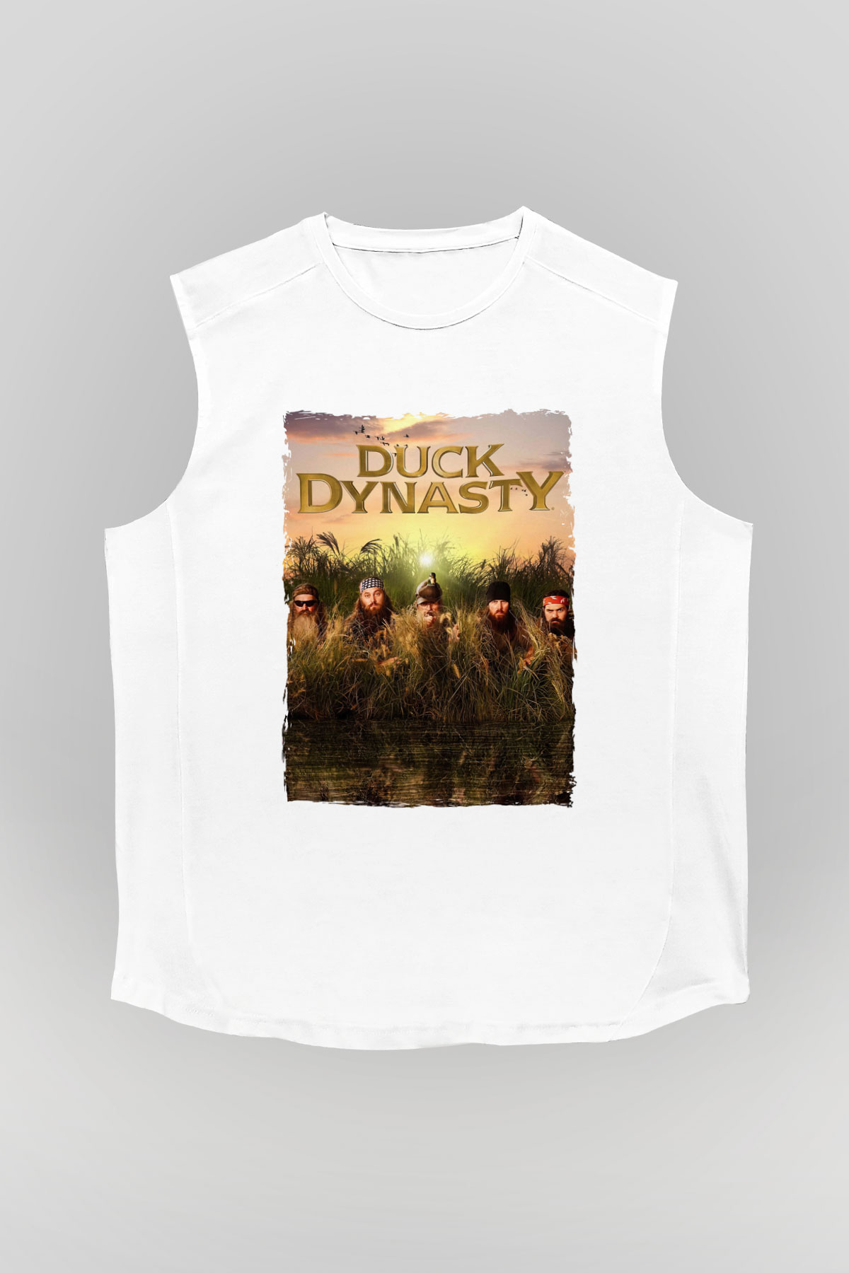 Duck Dynasty Beyaz Unisex Kolsuz Tişört