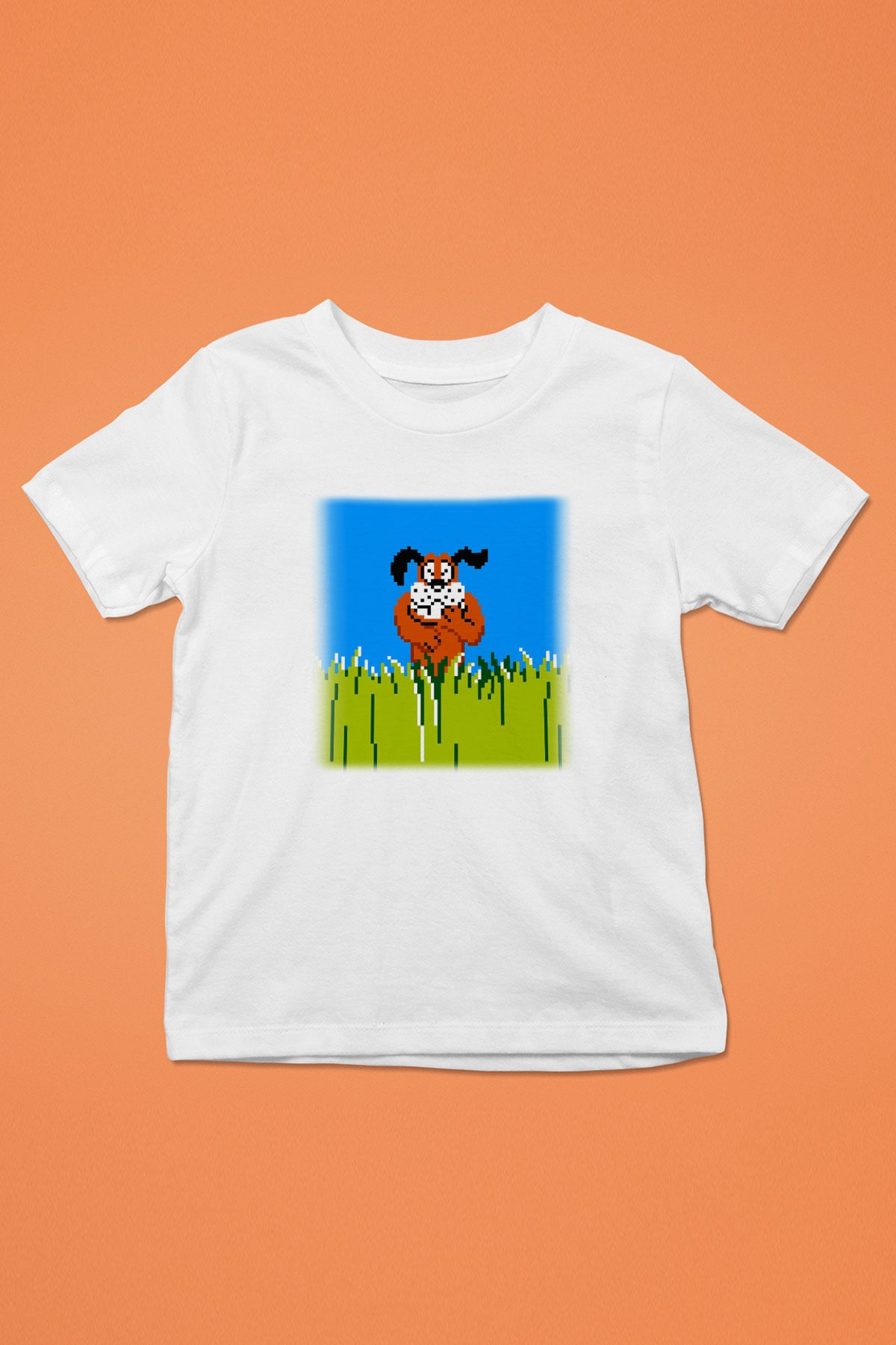 Duck Hunt Baskılı Beyaz Unisex Çocuk Tişört