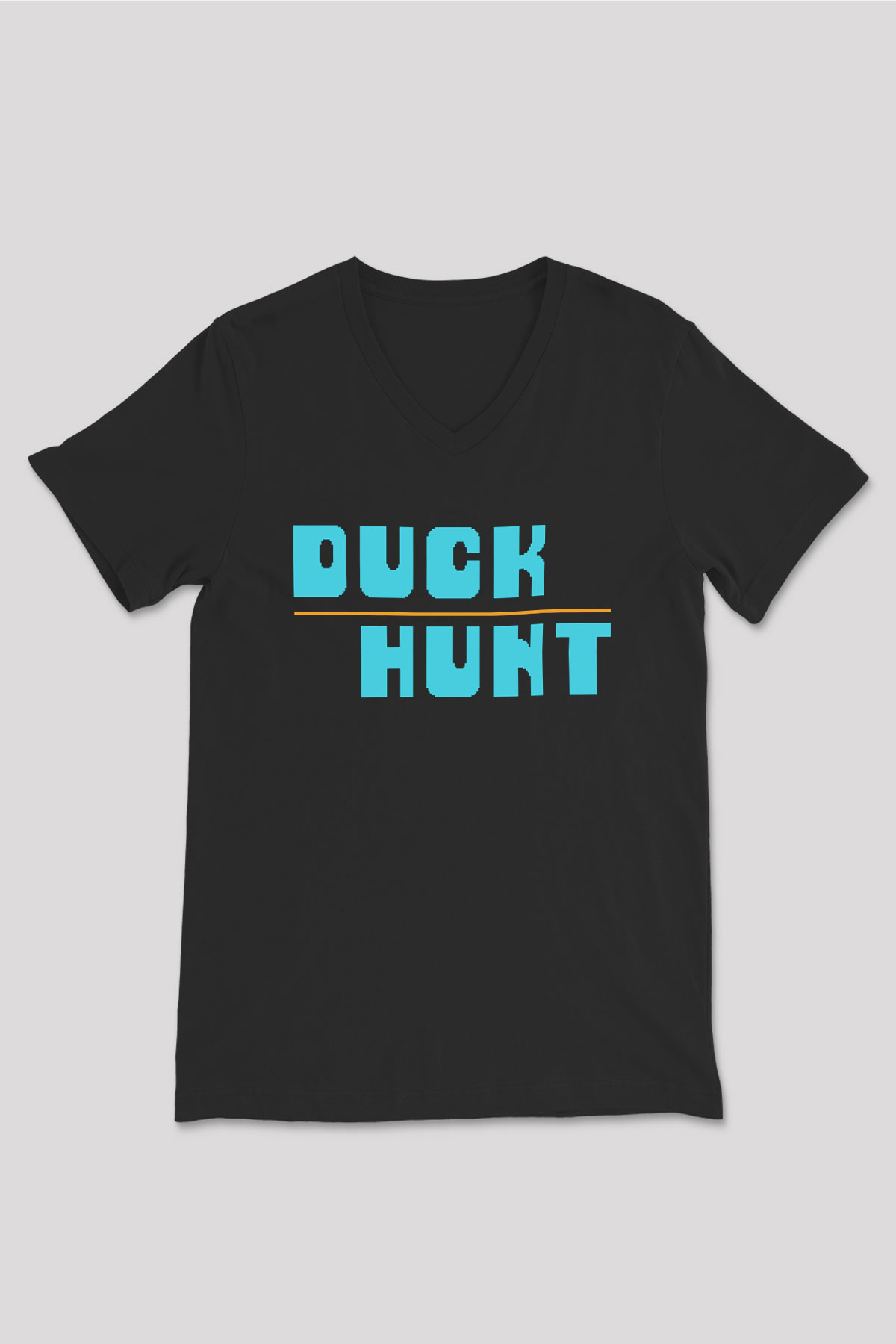 Duck Hunt Siyah Unisex V Yaka Tişört T-Shirt