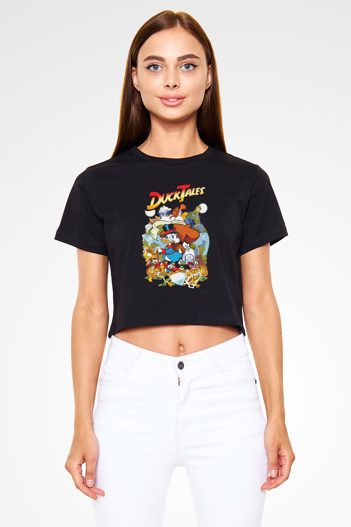 DuckTales Siyah   Crop Top Tişört