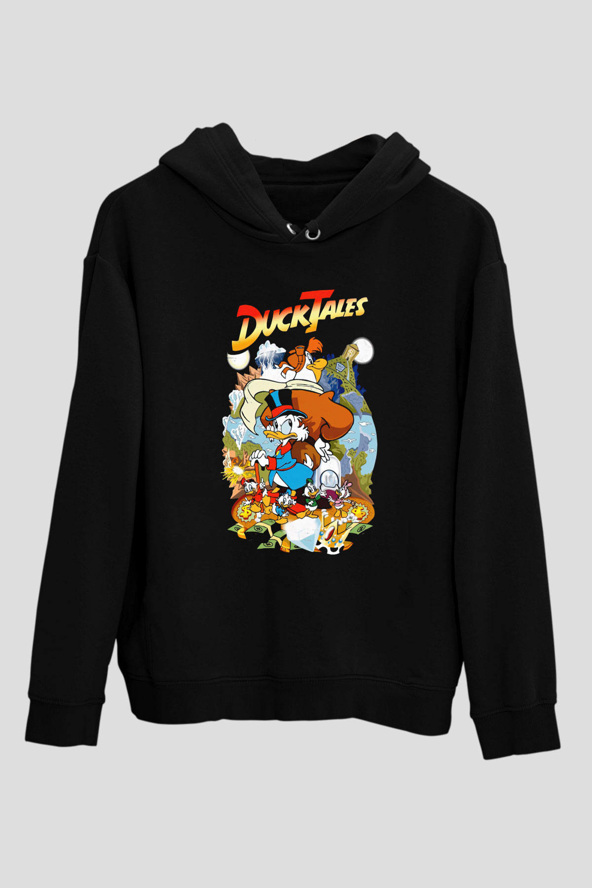 DuckTales Siyah Unisex Hoodie