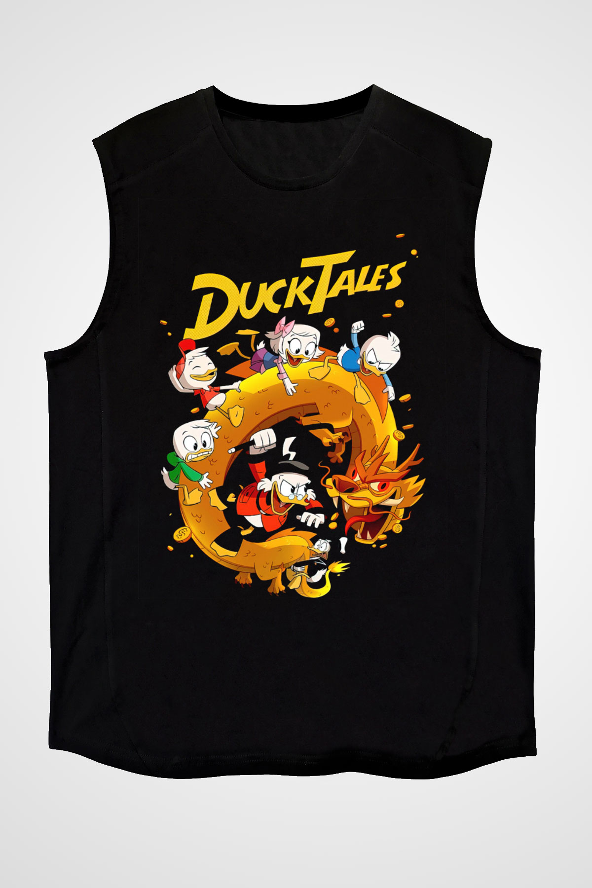 DuckTales Siyah Unisex  Kolsuz Tişört