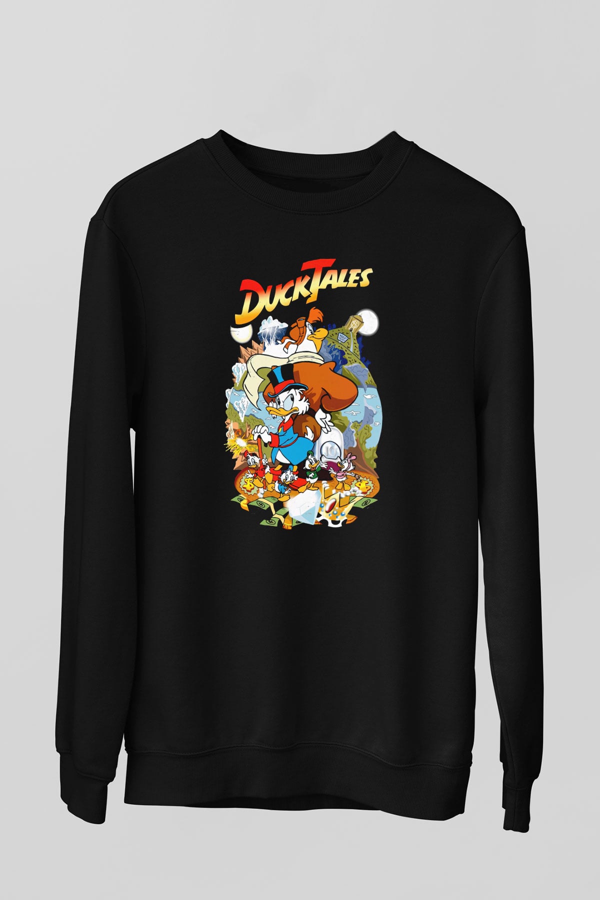 DuckTales Siyah Unisex  Sweatshirt