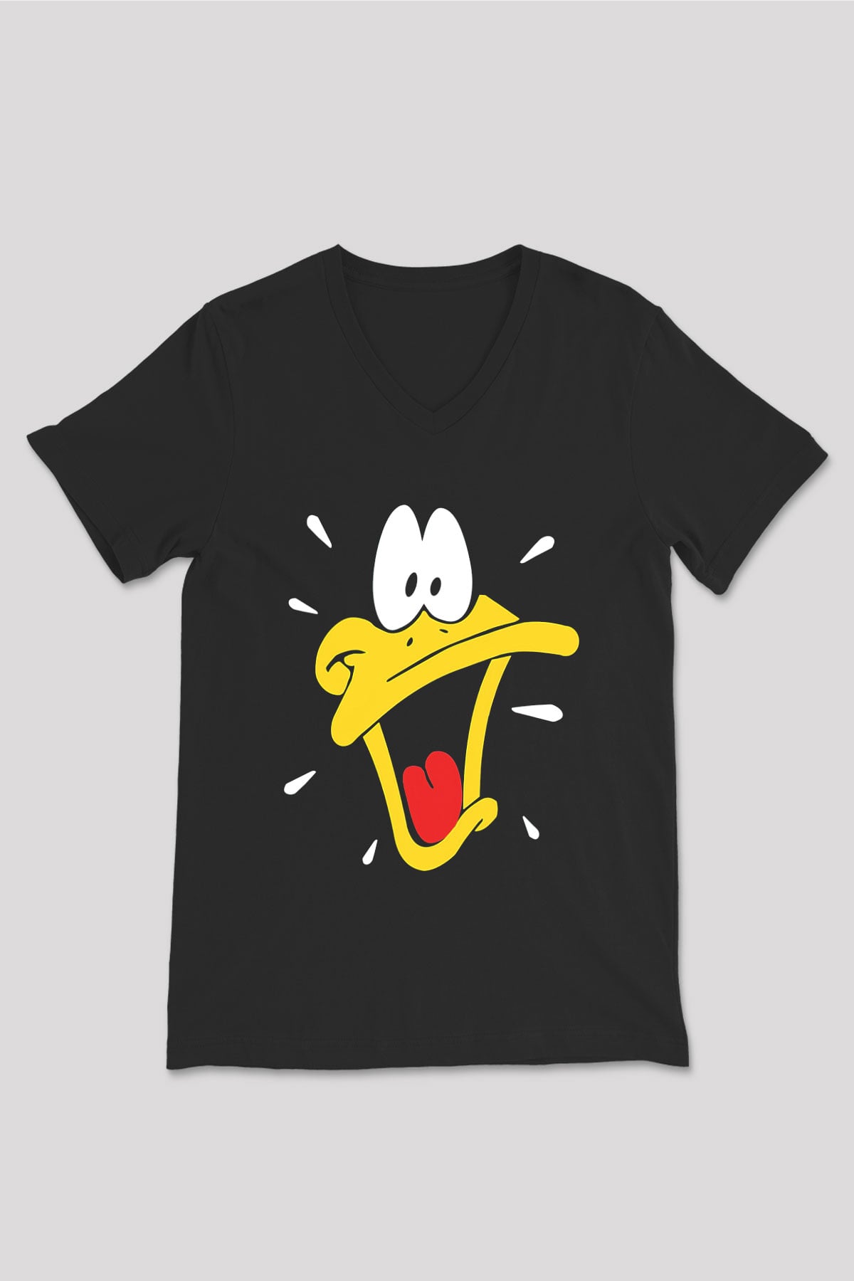 DuckTales Siyah Unisex V Yaka Tişört