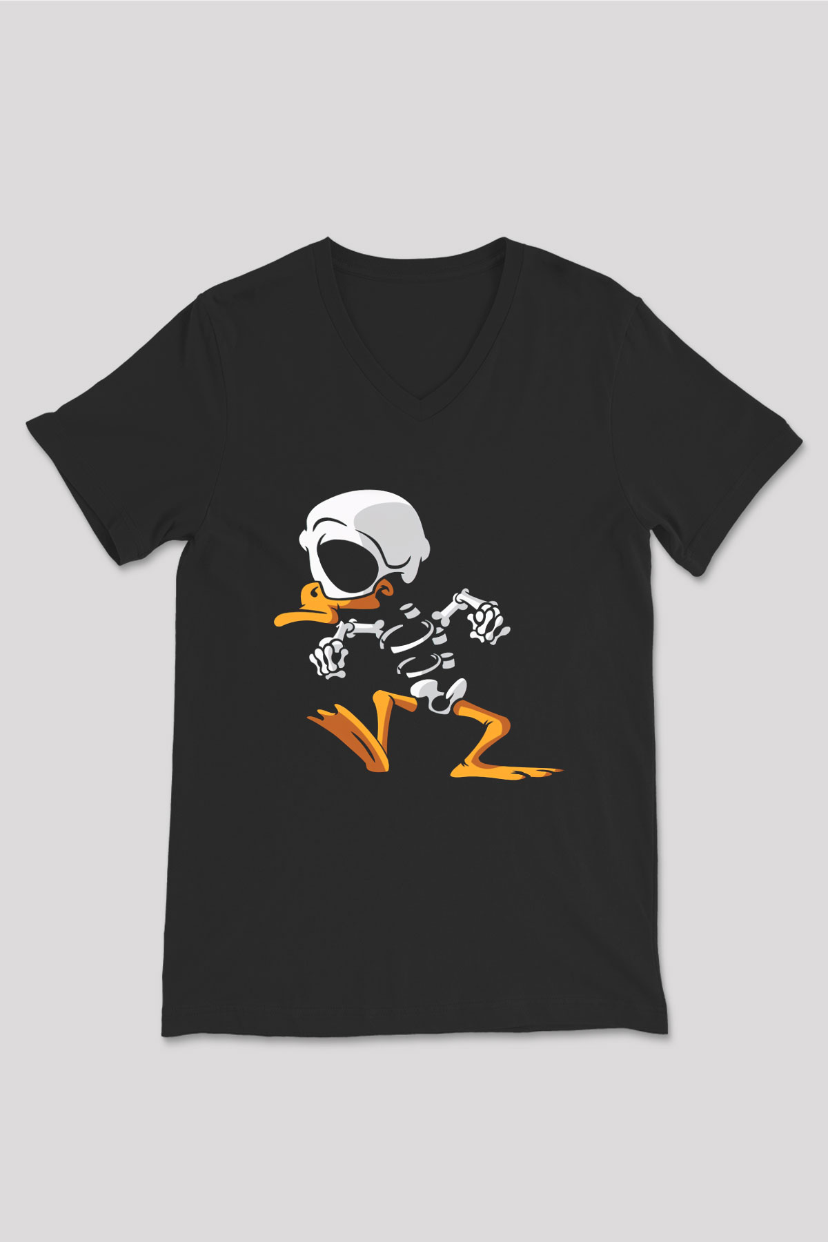 DuckTales Siyah Unisex V Yaka Tişört