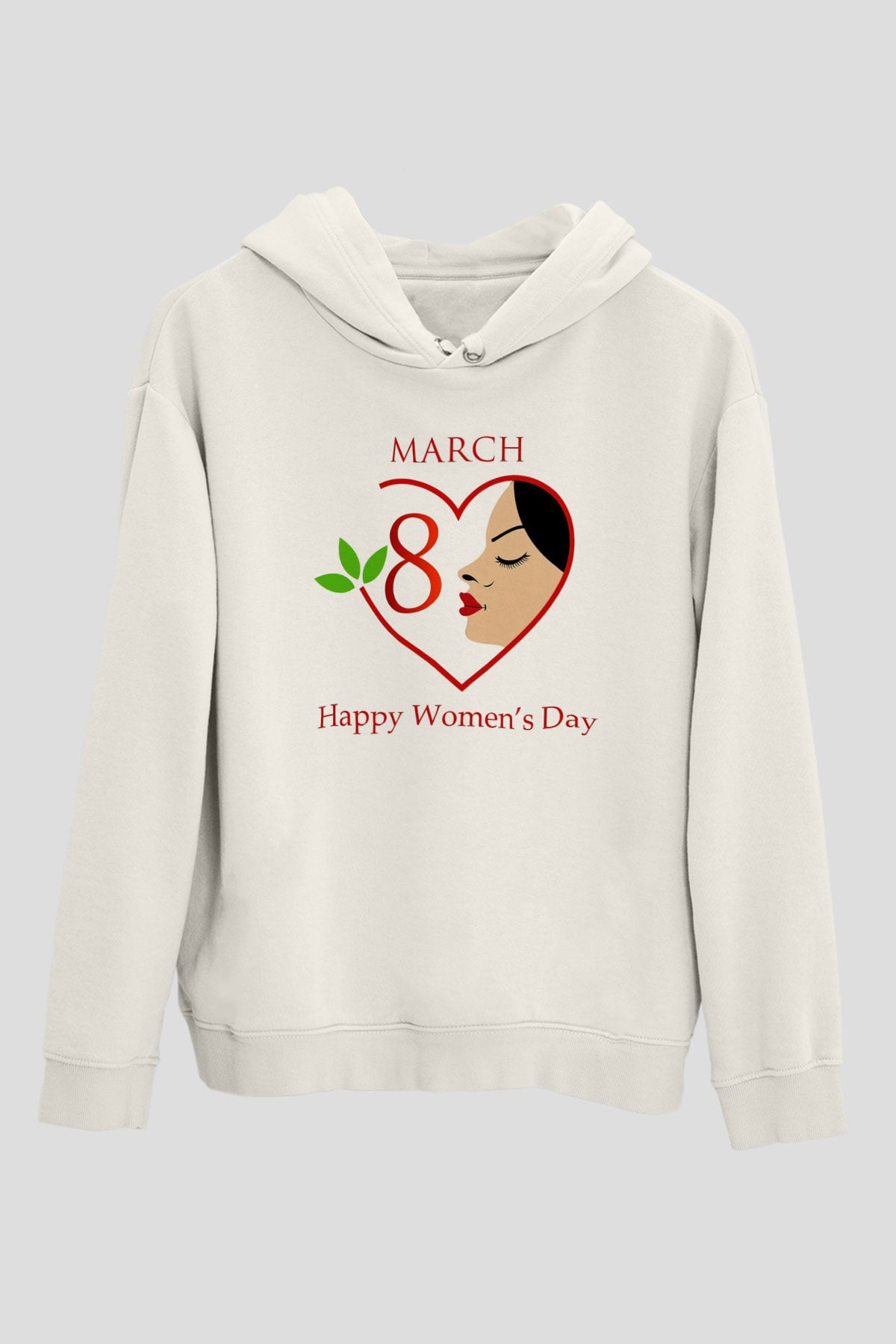 Dünya Kadınlar Günü Beyaz Unisex Hoodie
